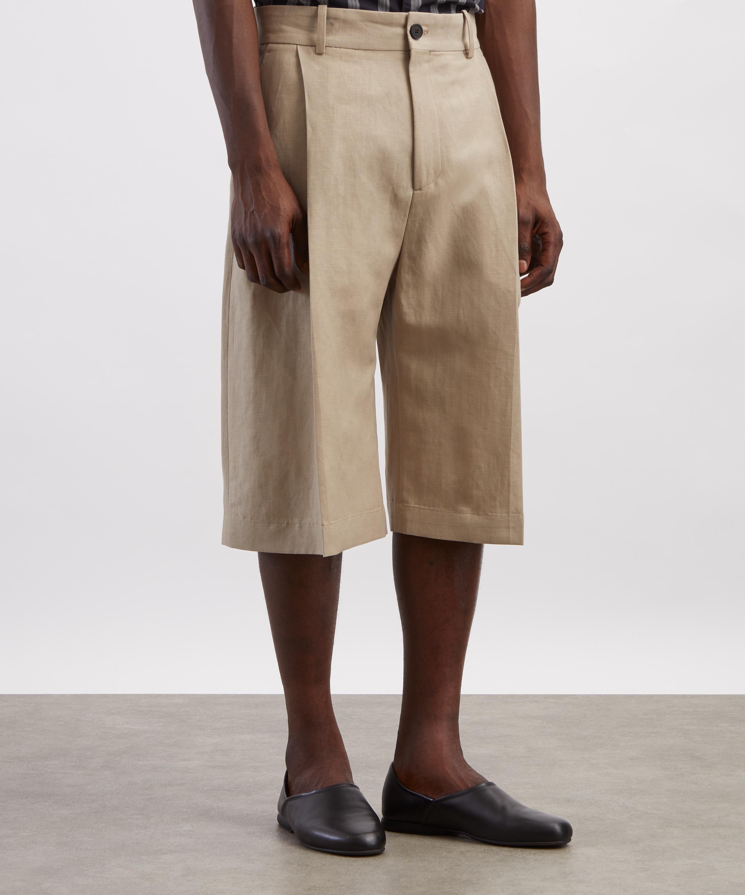 STUDIO NICHOLSON ショートパンツ ベージュ 0 Studio Nicholson Fowld Linen Shorts | Liberty