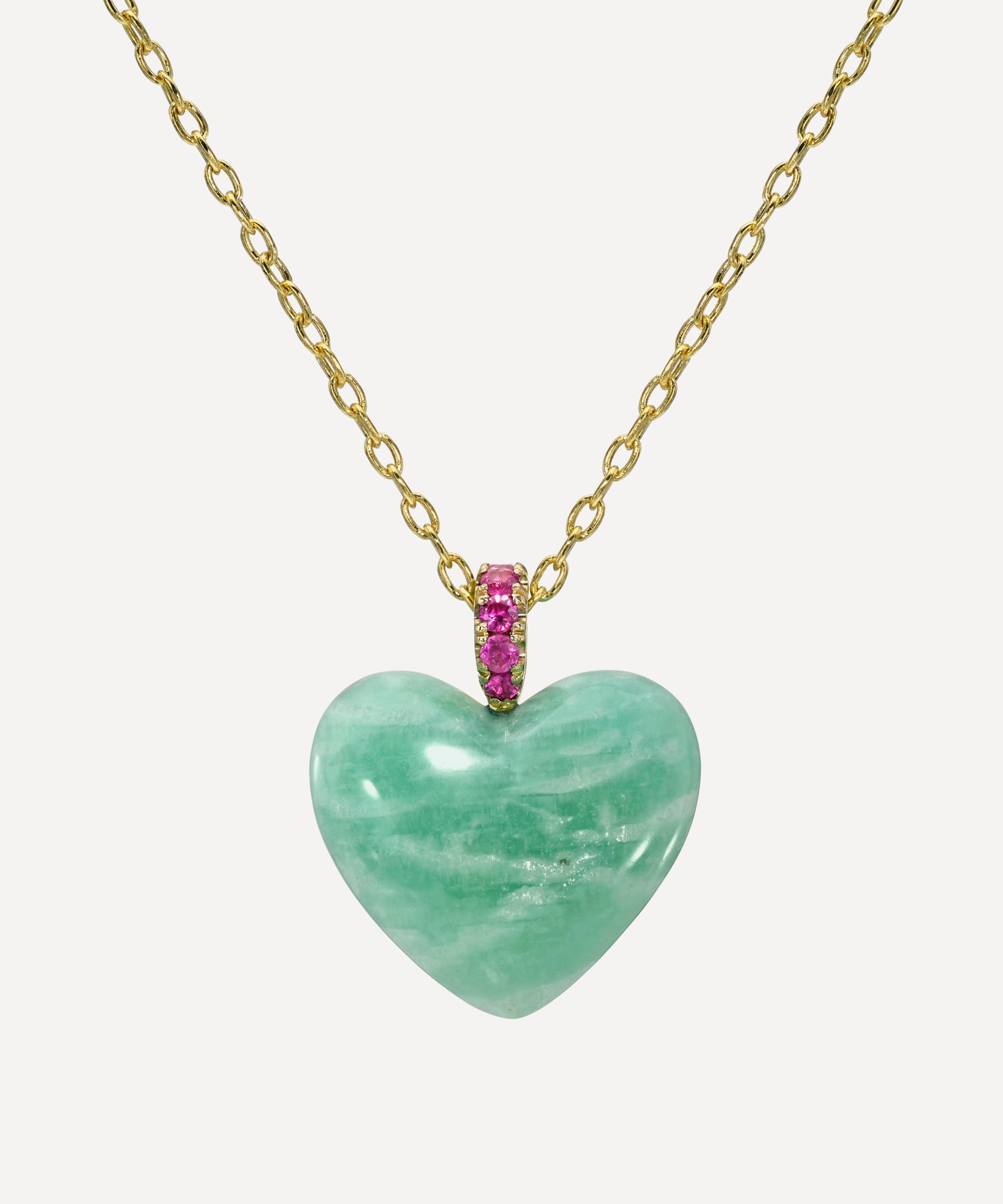 Rachel Quinn - Amazonite Heart Dollop Pendant Necklace