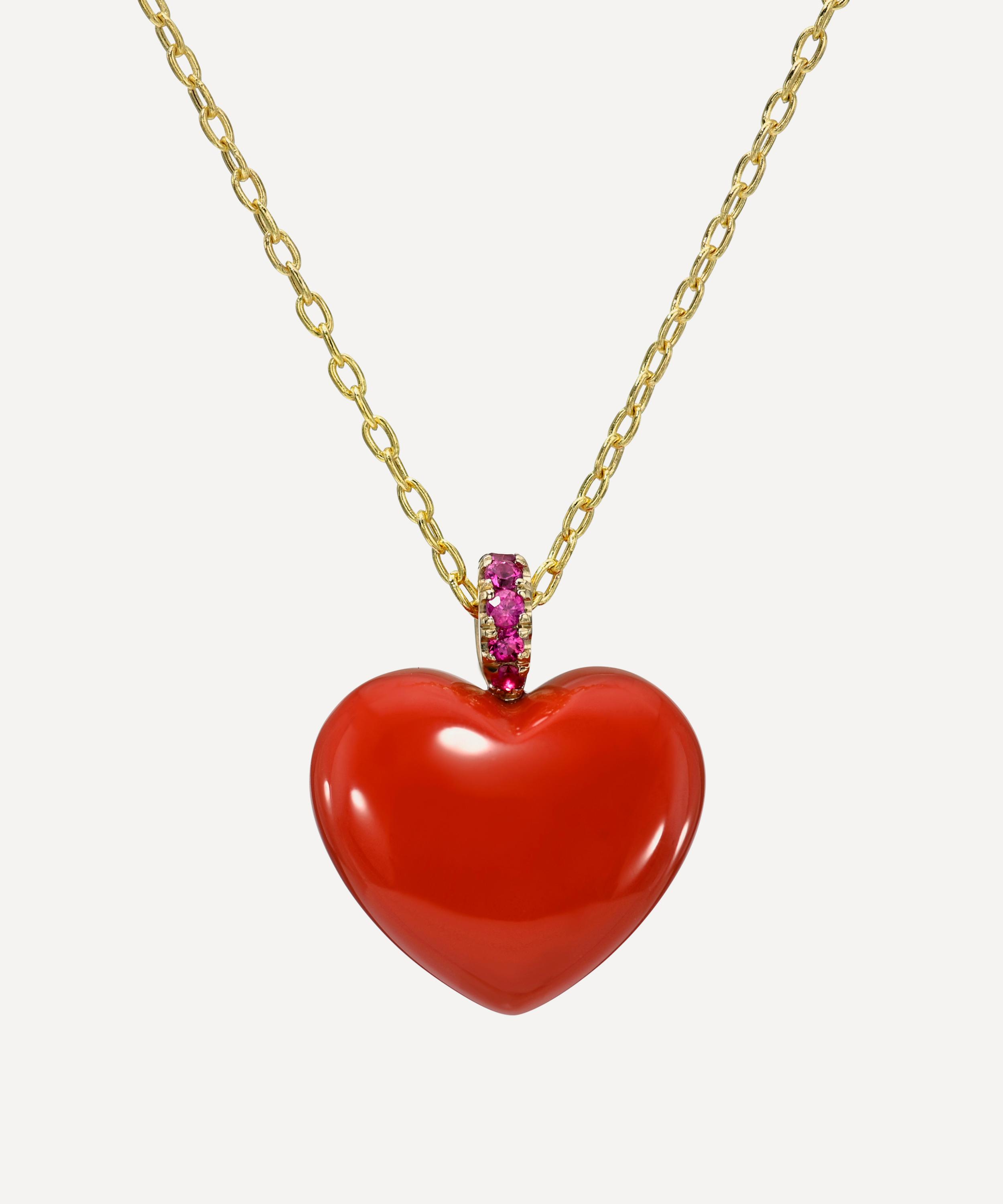 Rachel Quinn - Coral Heart Dollop Pendant Necklace image number 0