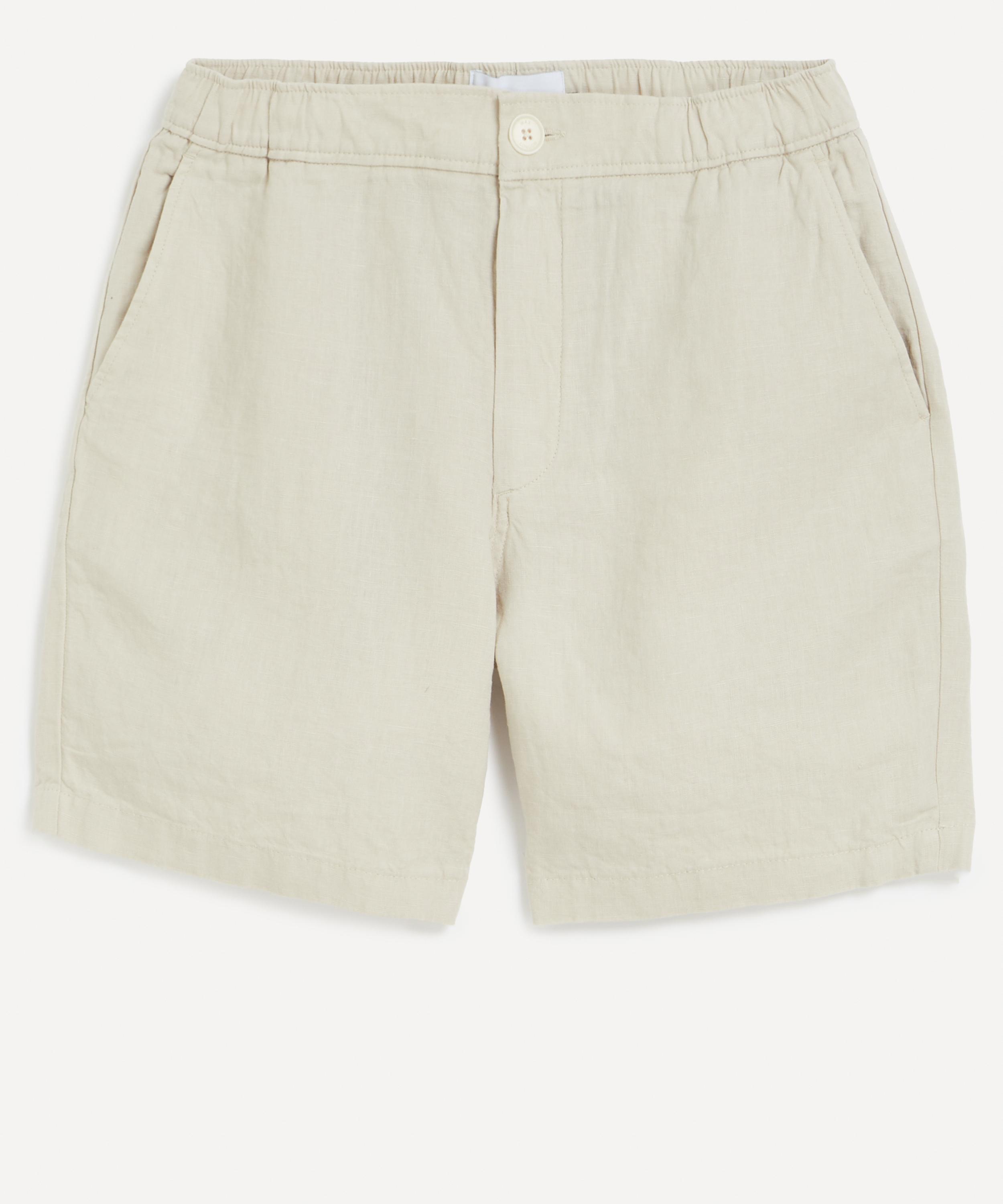 Wax London - Kurt Washed Beige Linen Shorts image number 0