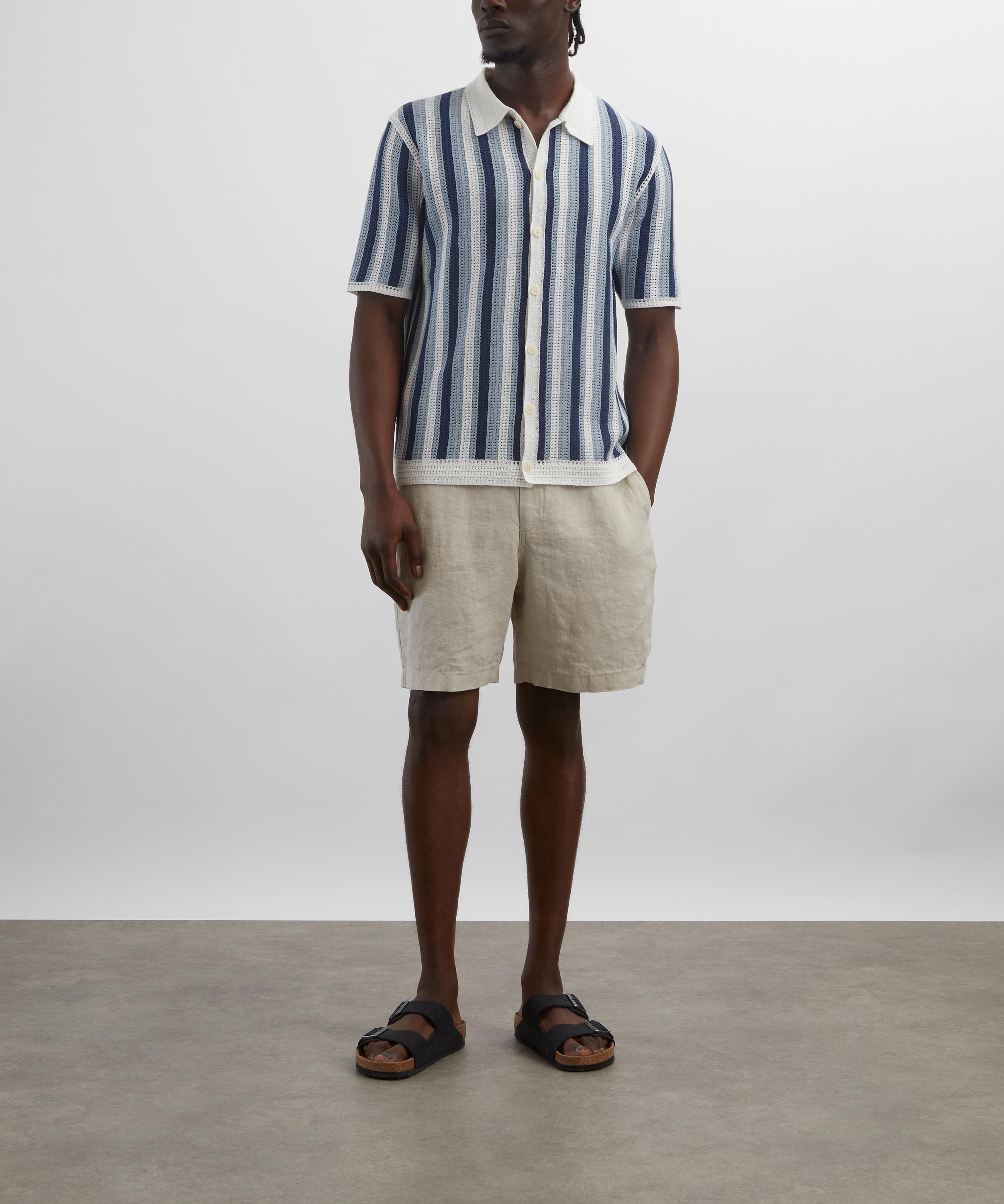 Wax London - Kurt Washed Beige Linen Shorts image number 1