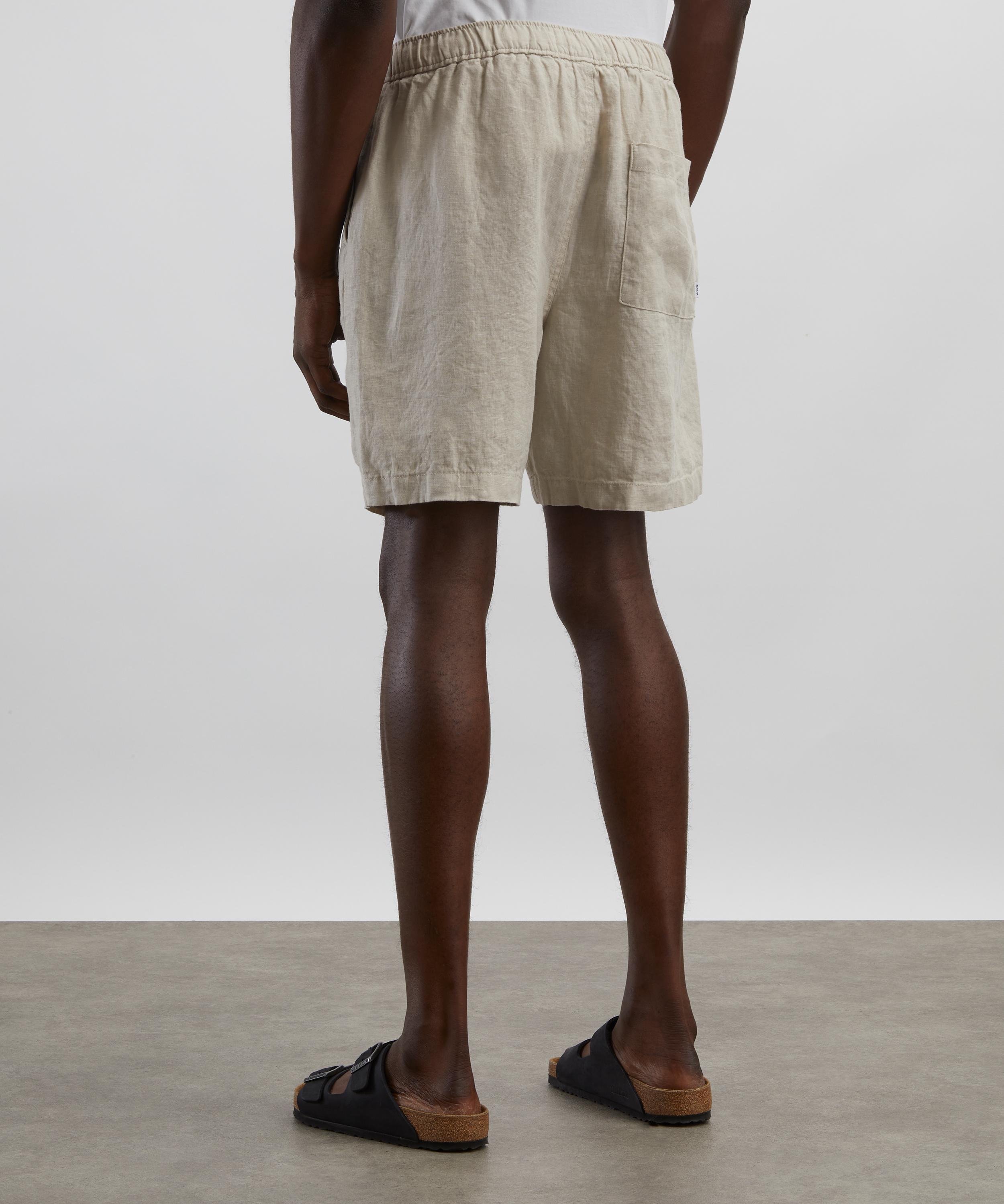 Wax London - Kurt Washed Beige Linen Shorts image number 3