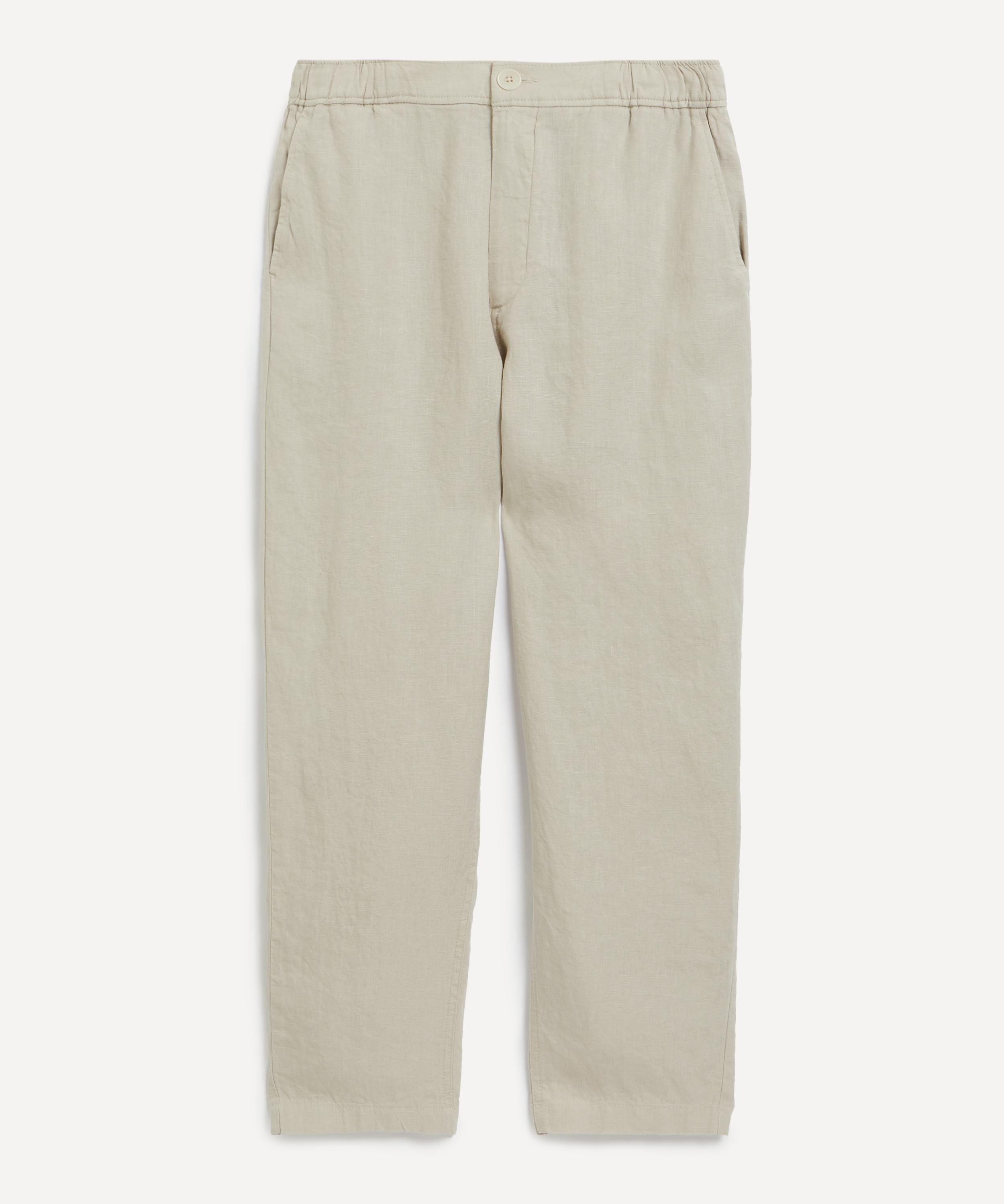Wax London - Kurt Washed Beige Linen Trousers image number 0