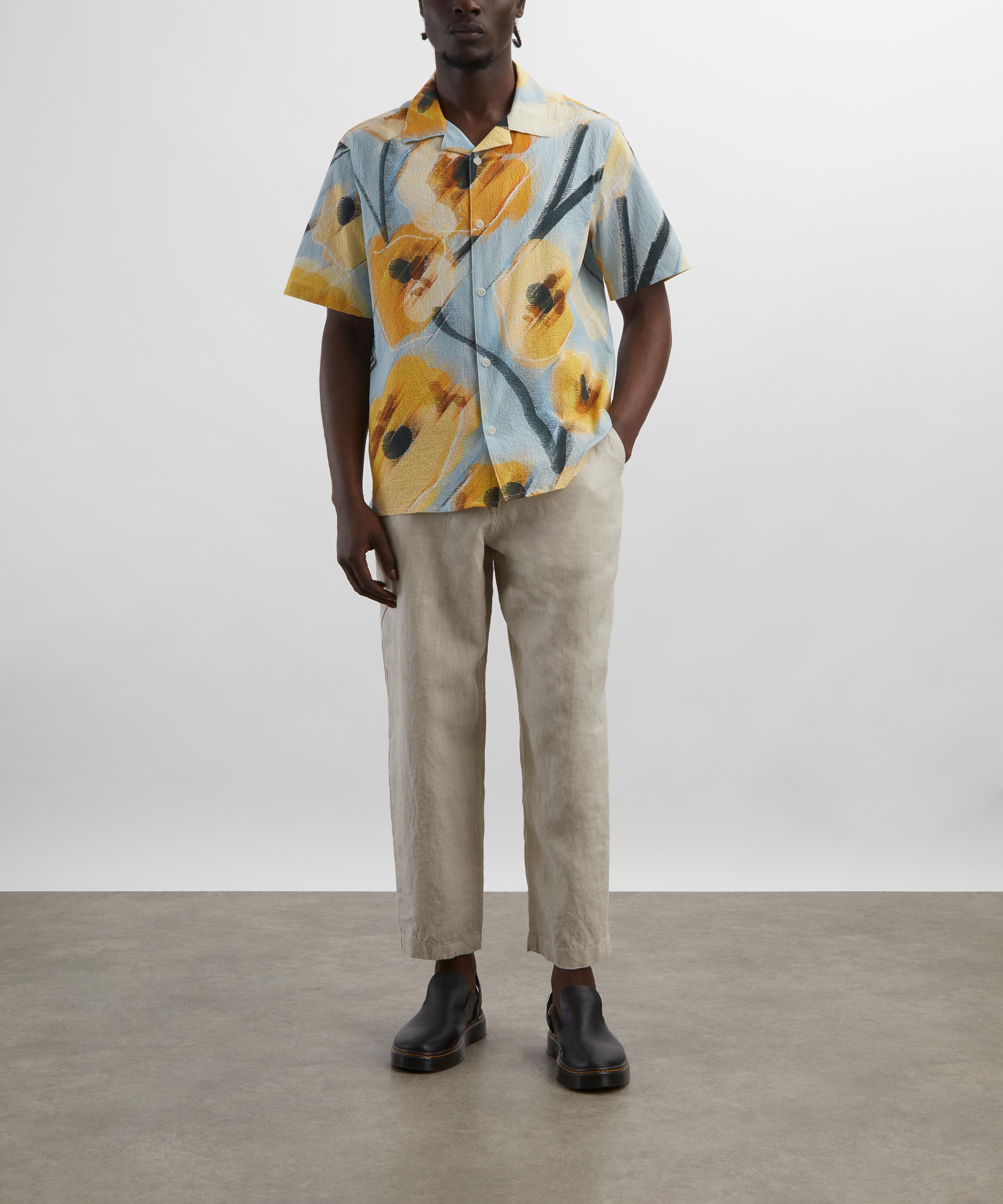 Wax London - Kurt Washed Beige Linen Trousers image number 1