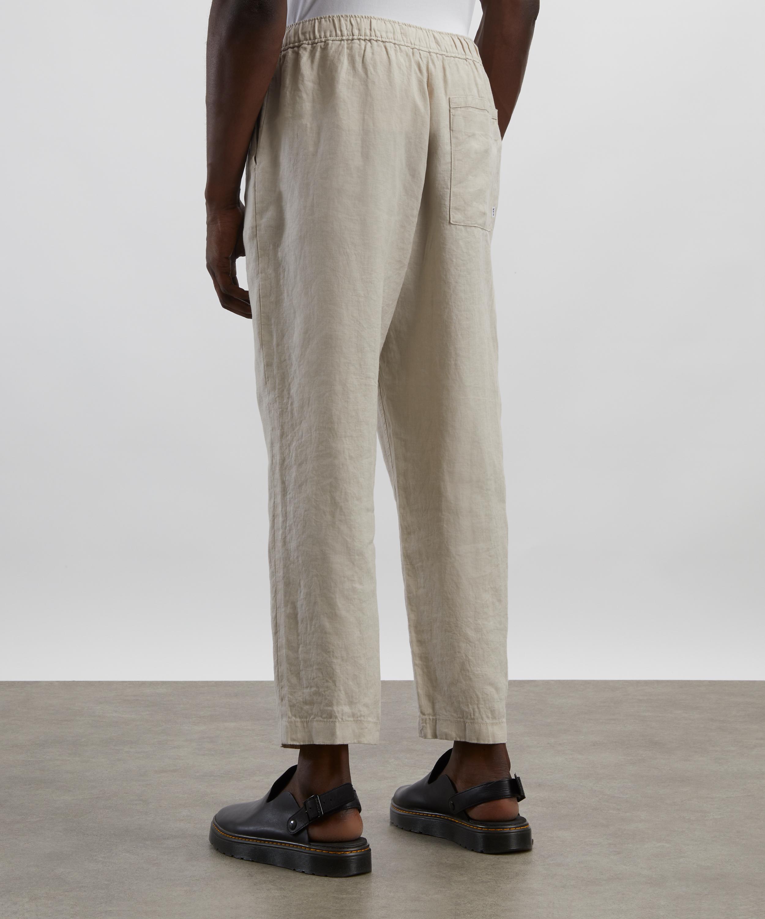 Wax London - Kurt Washed Beige Linen Trousers image number 3