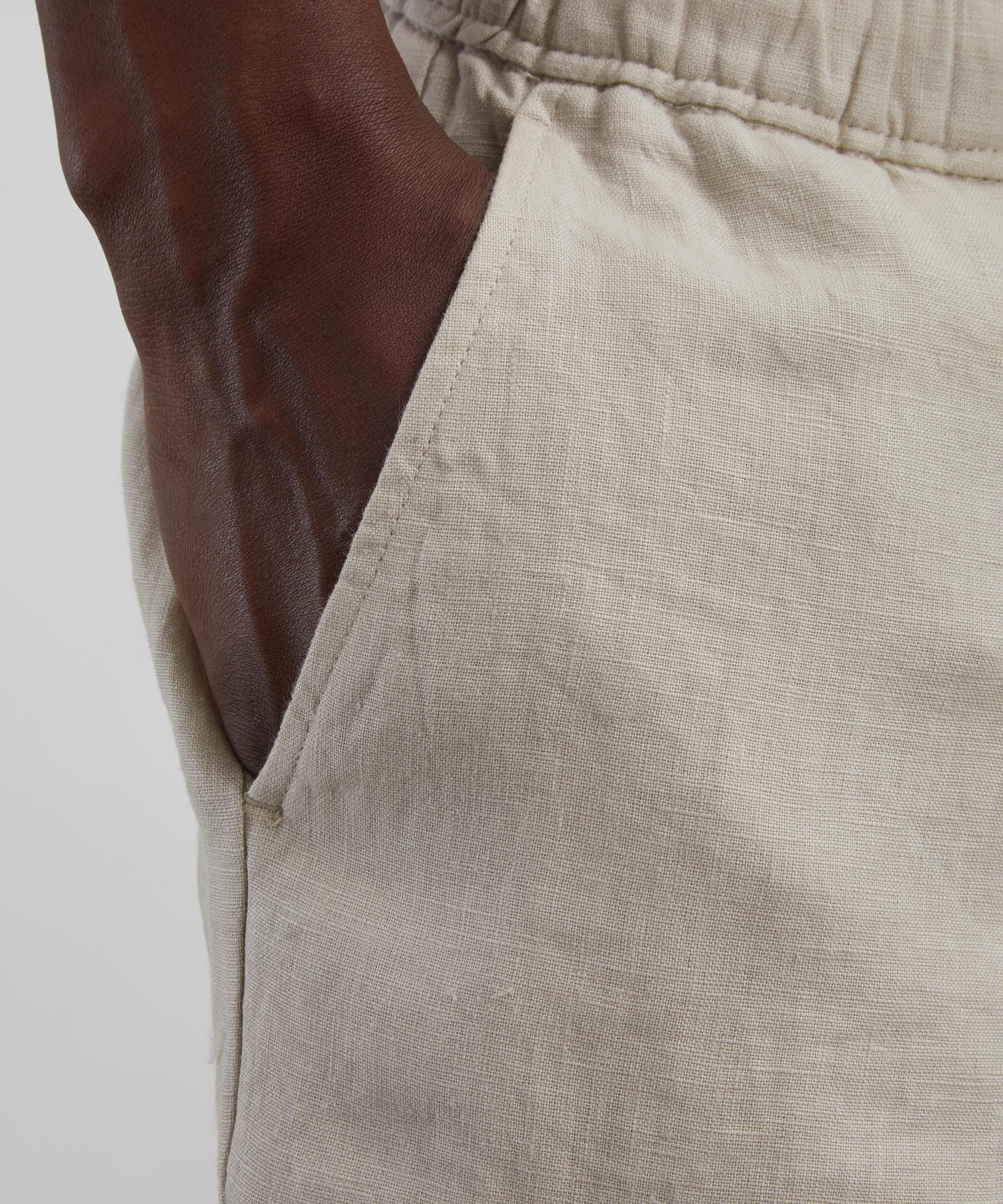 Wax London - Kurt Washed Beige Linen Trousers image number 4