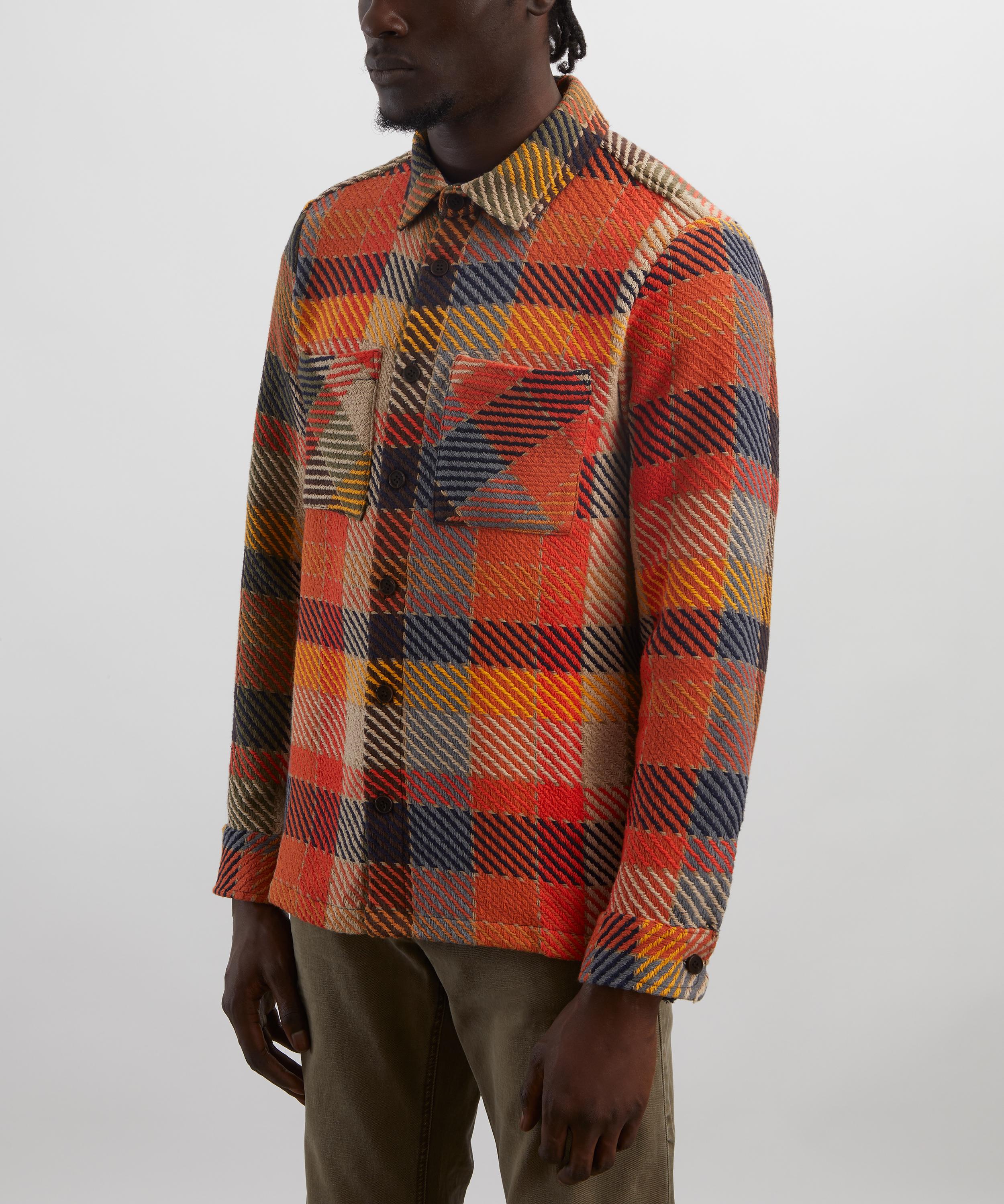 Wax London - Whiting Orange Pike Check Overshirt image number 2