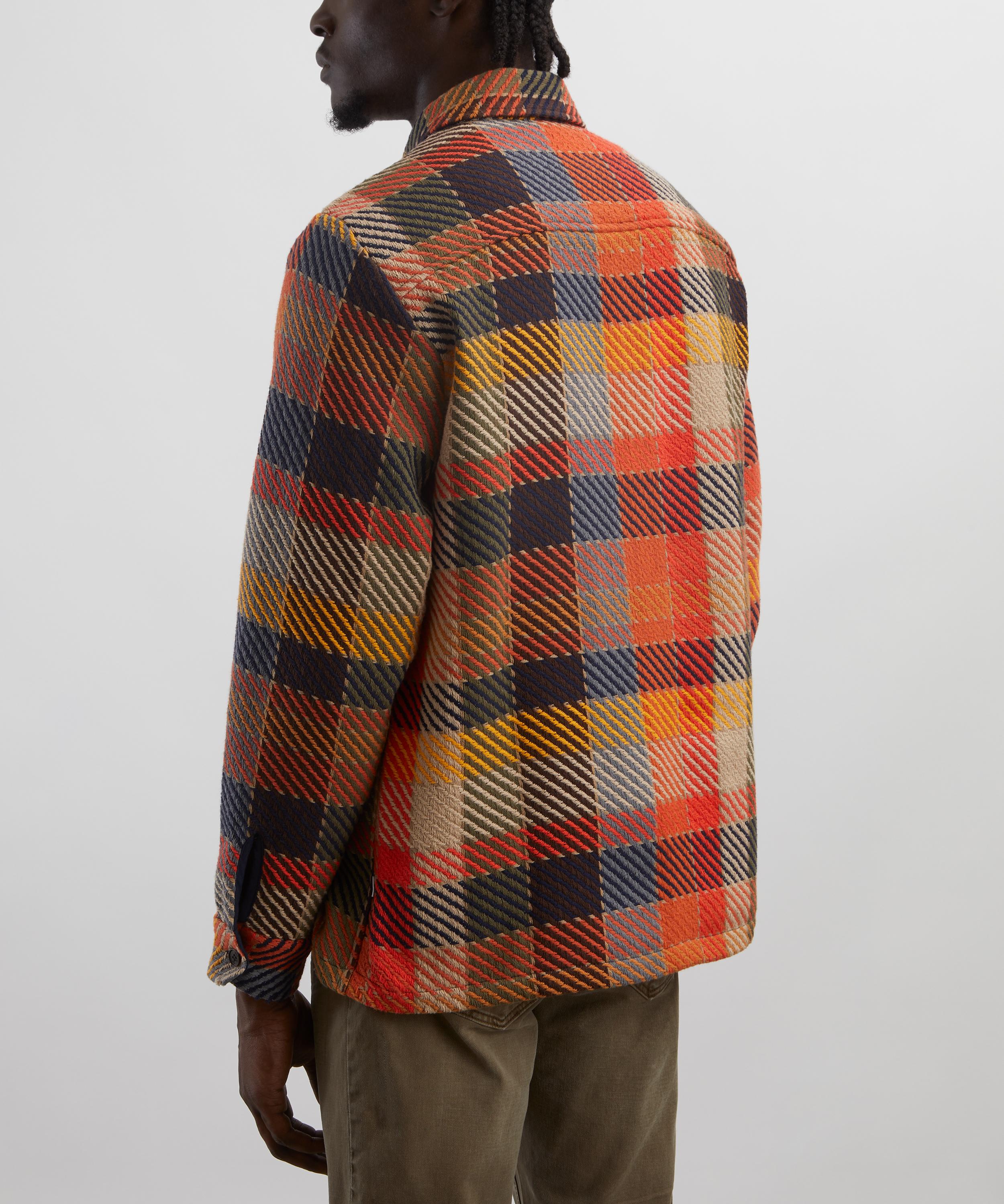 Wax London - Whiting Orange Pike Check Overshirt image number 3