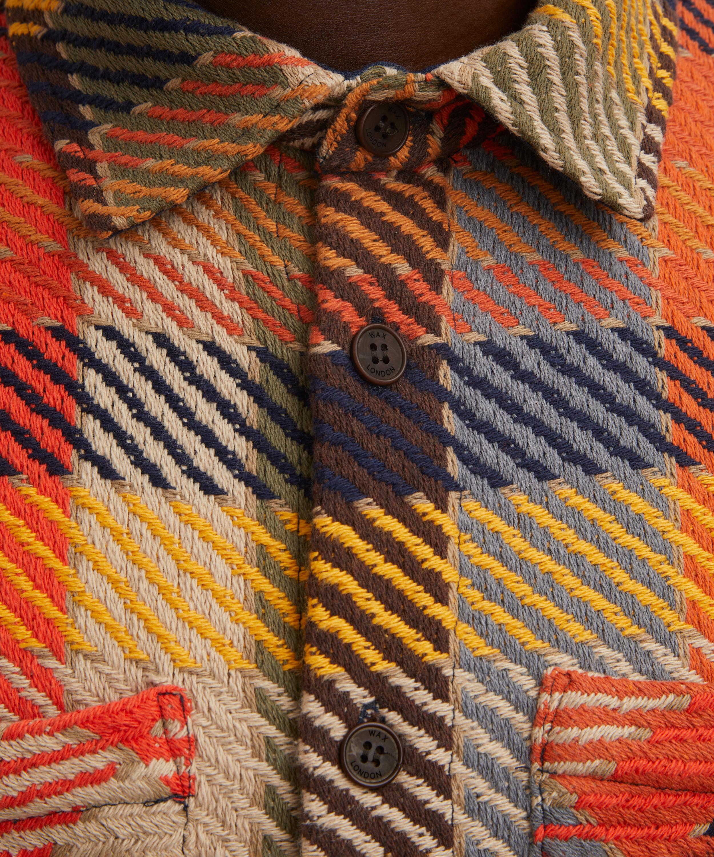 Wax London - Whiting Orange Pike Check Overshirt image number 4