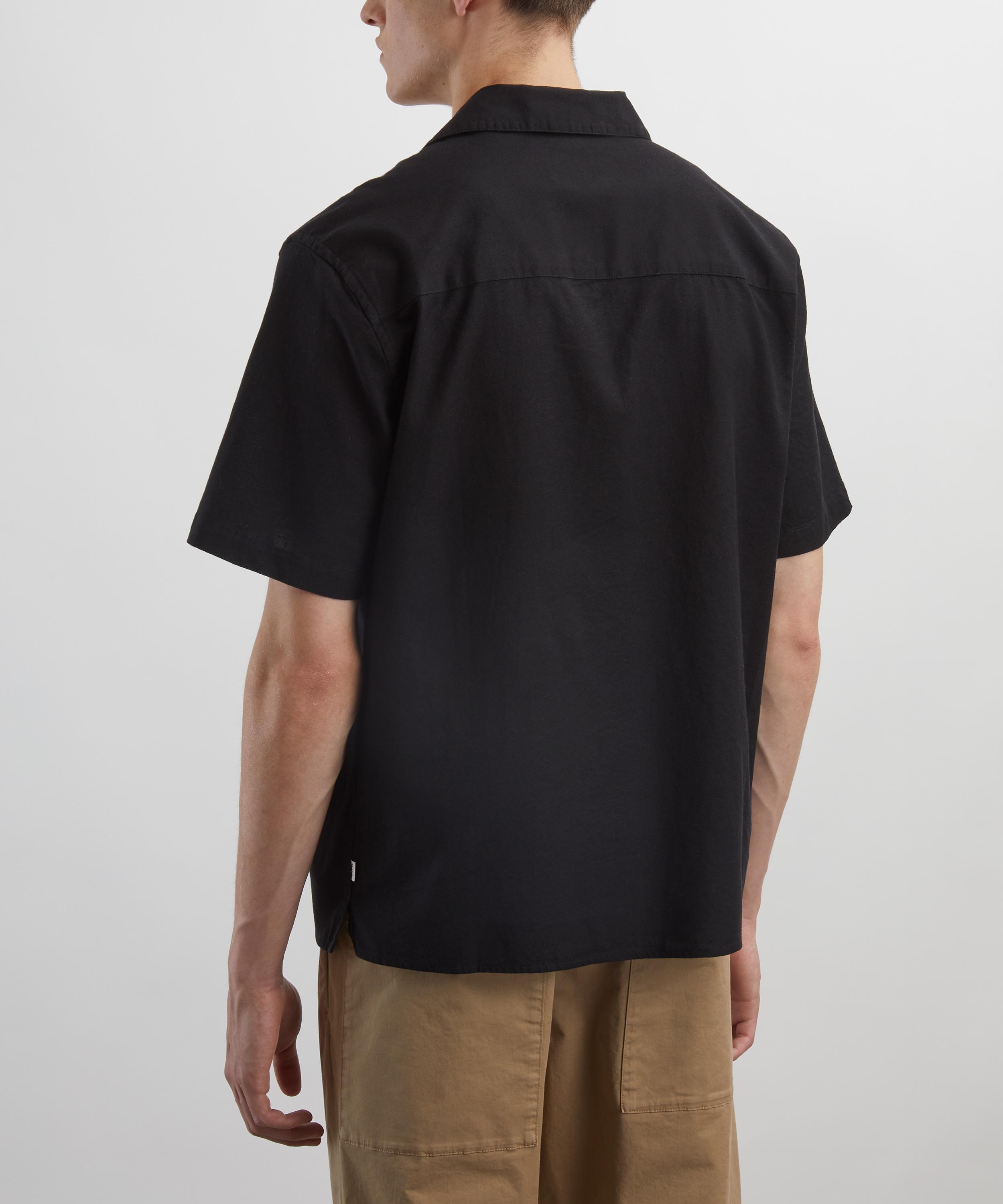 Wax London - Didcot Black and Ecru Abstract Applique Short-Sleeve Shirt image number 3