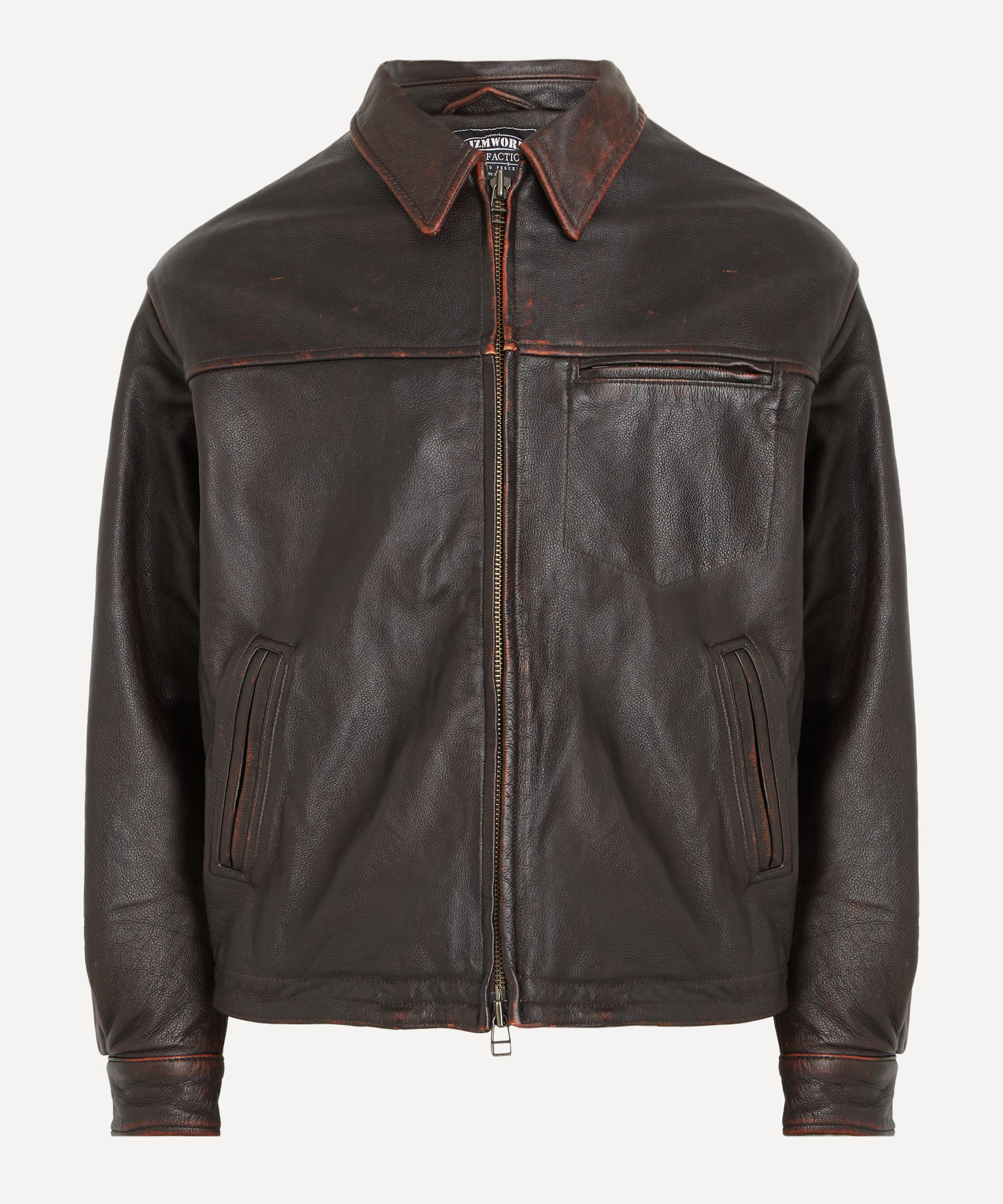 FrizmWORKS - Distressed Cowhide Leather Jacket image number 0