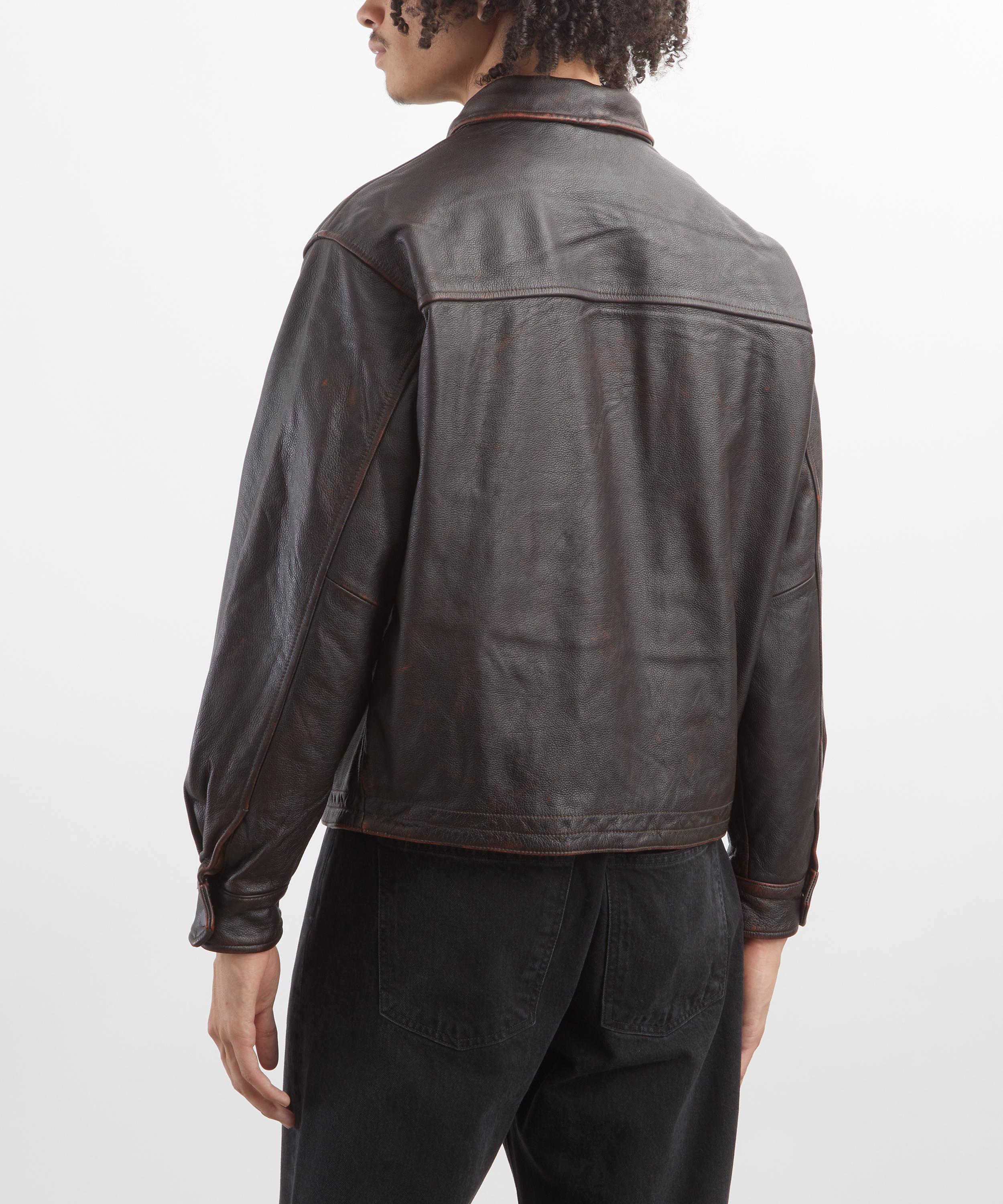 FrizmWORKS - Distressed Cowhide Leather Jacket image number 3