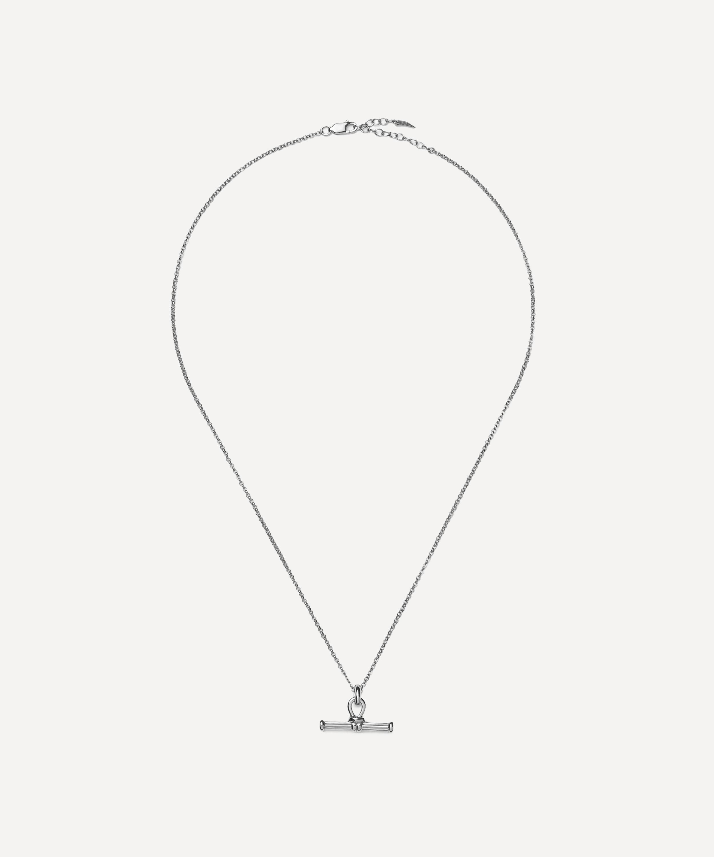 Missoma - Rhodium-Plated Ridge T-Bar Pendant Necklace image number 2