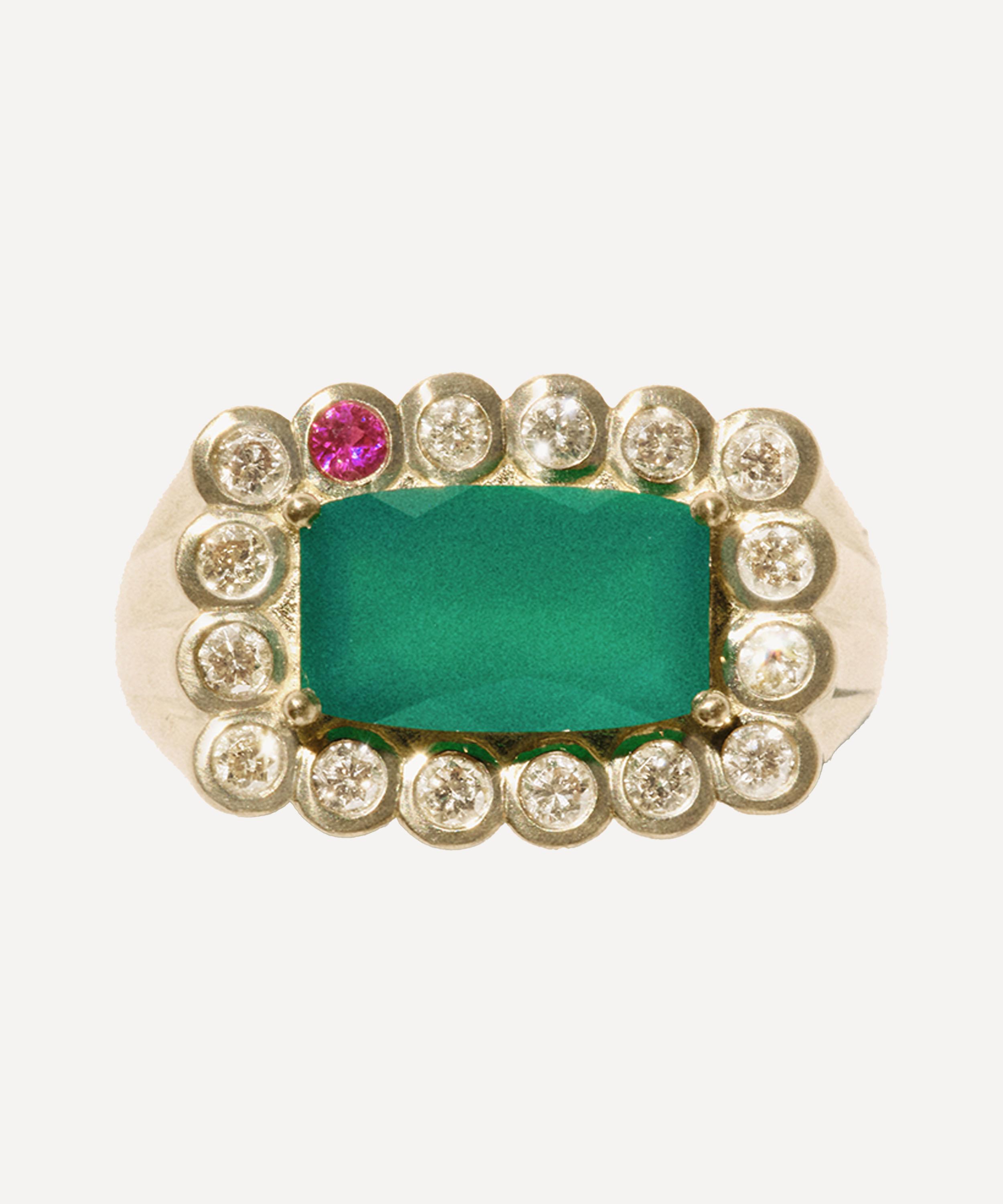 Pascale Monvoisin - 9ct Gold Robin No 2 Chalcedony Ring image number 0