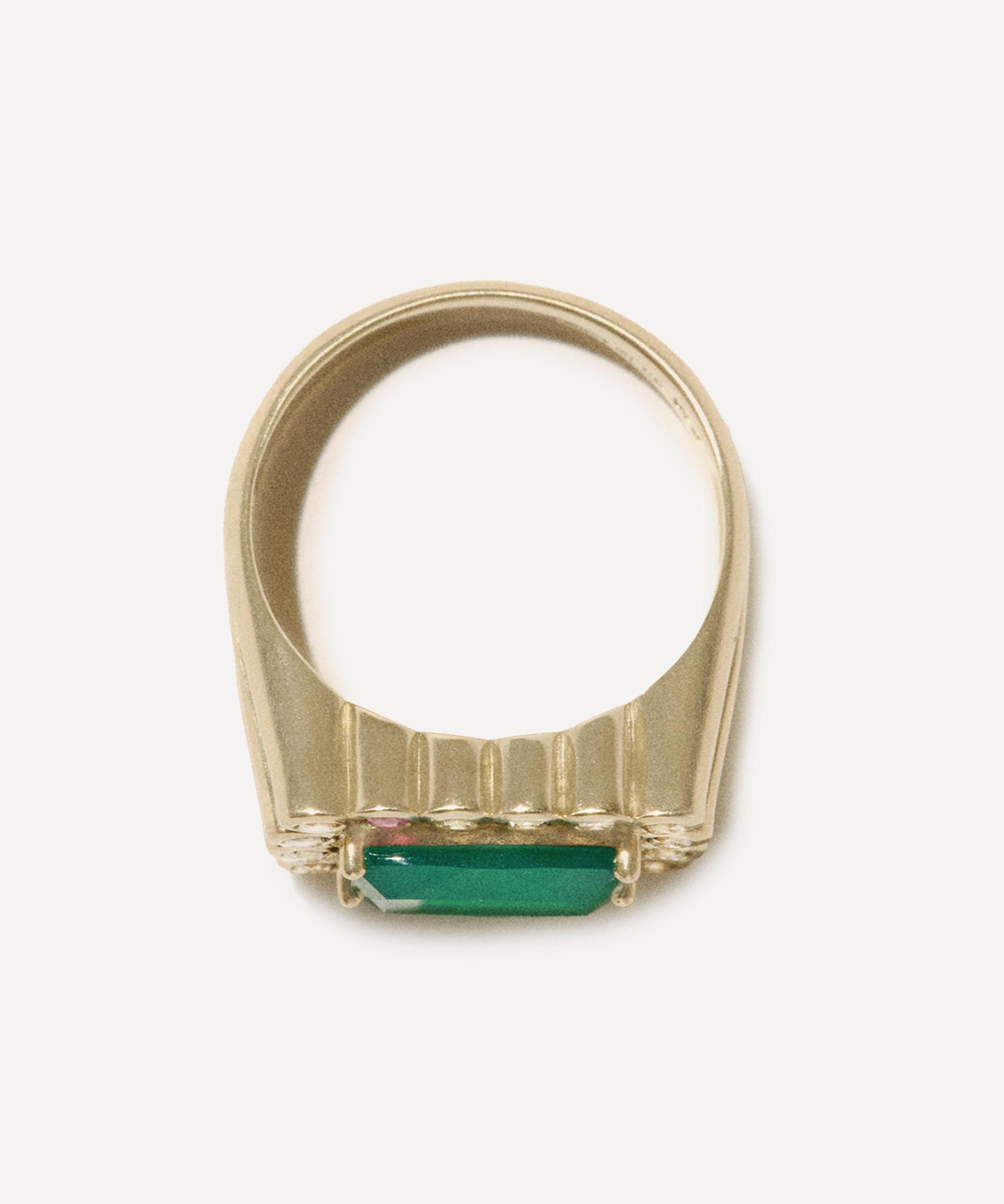 Pascale Monvoisin - 9ct Gold Robin No 2 Chalcedony Ring image number 1