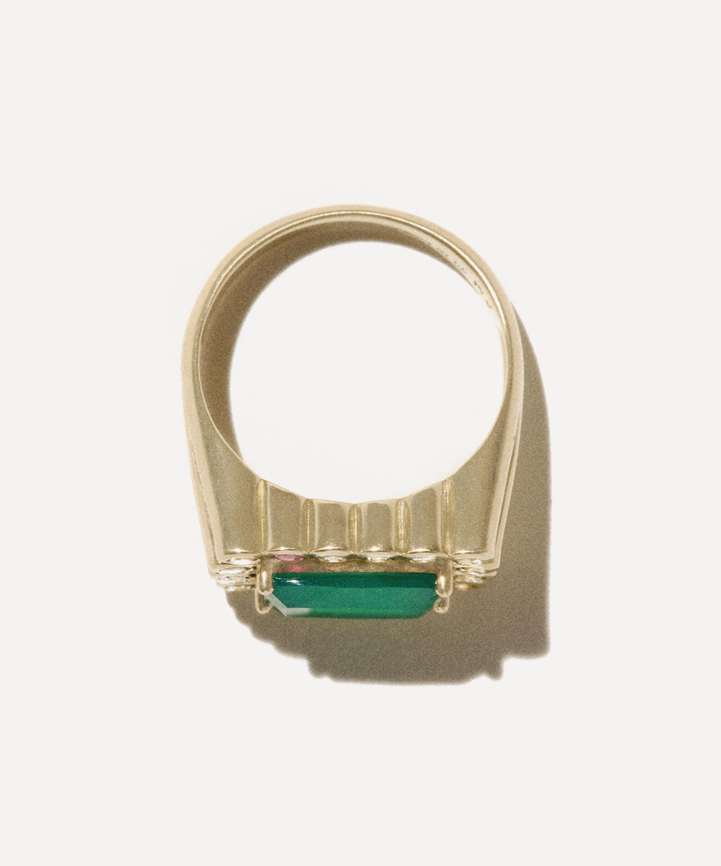 Pascale Monvoisin - 9ct Gold Robin No 2 Chalcedony Ring image number 2