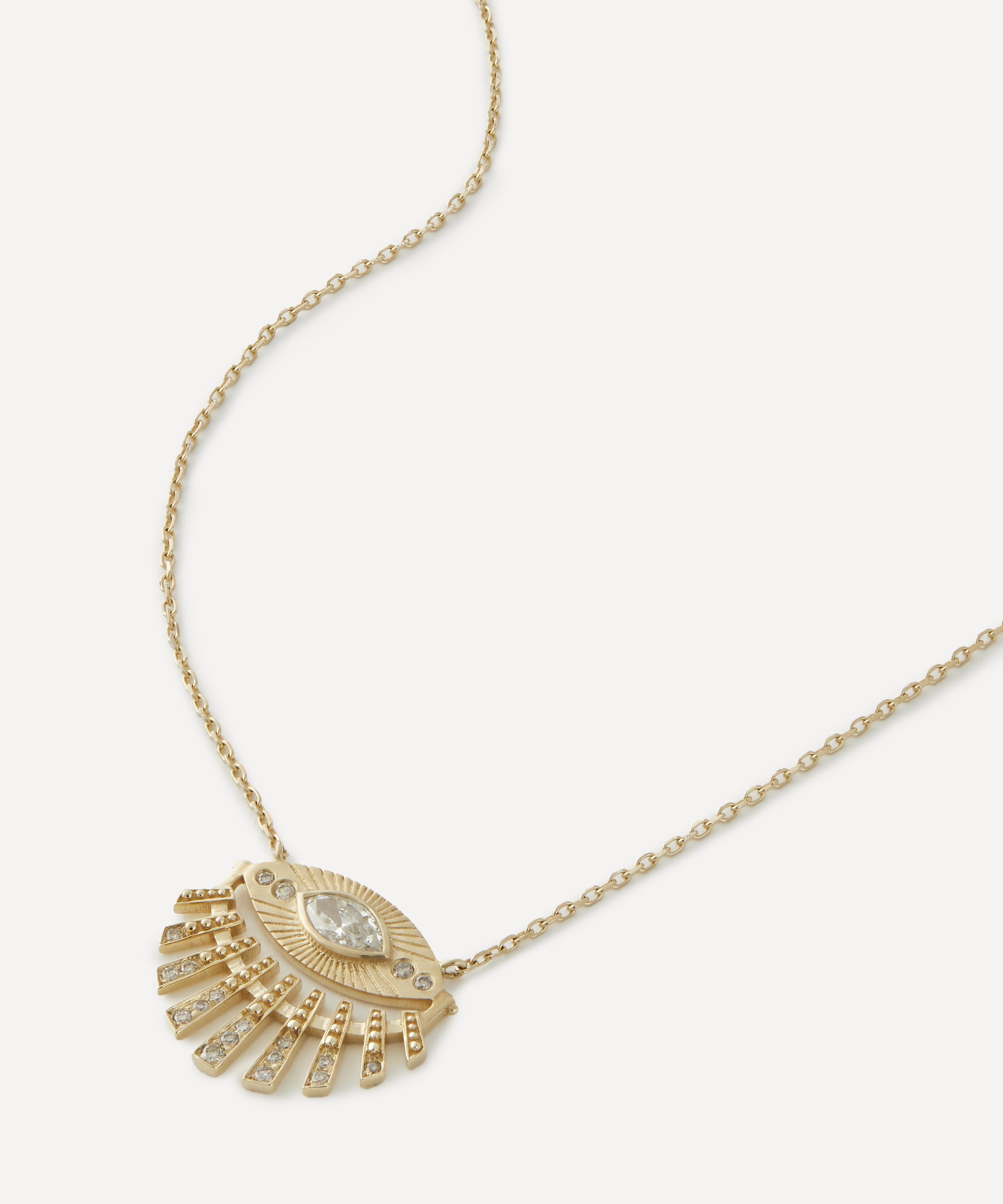 Celine Daoust - 14ct Gold Sun Eye and Diamond Pendant Necklace image number 0