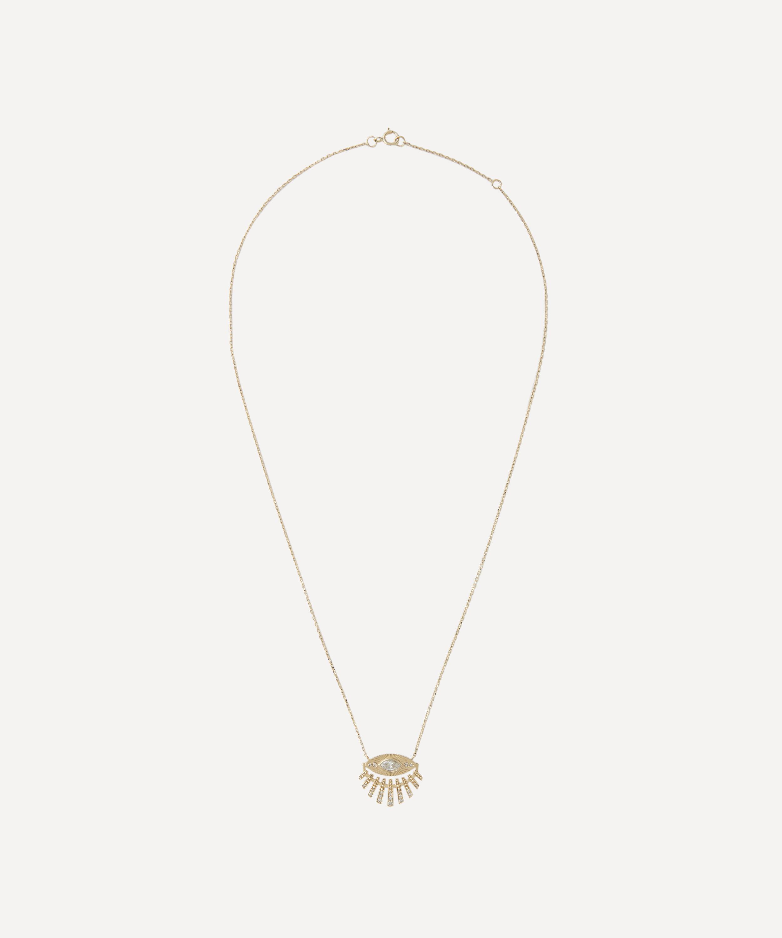 Celine Daoust - 14ct Gold Sun Eye and Diamond Pendant Necklace image number 1