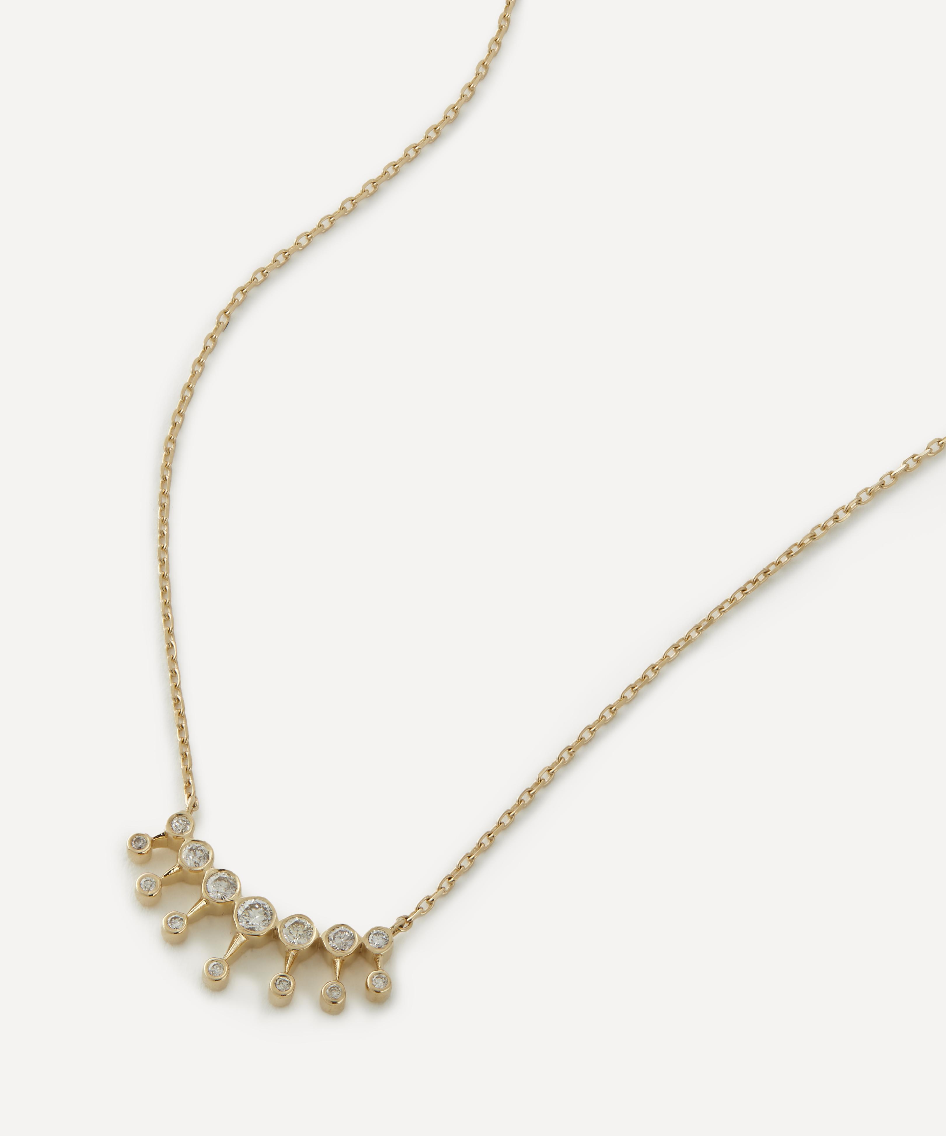 Celine Daoust - 14ct Gold Constellation Diamond Big Crown Pendant Necklace image number 0