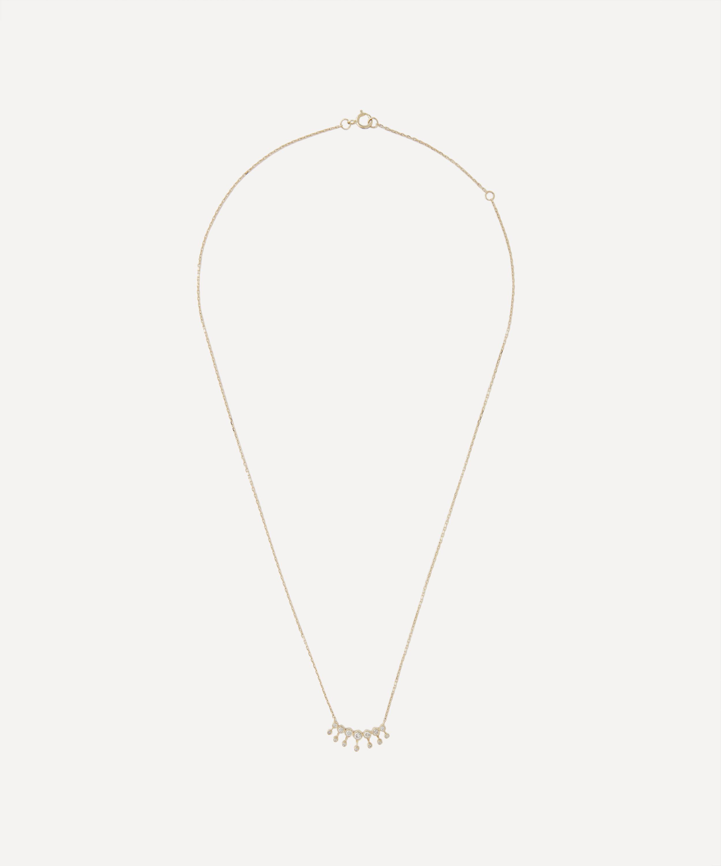 Celine Daoust - 14ct Gold Constellation Diamond Big Crown Pendant Necklace image number 1