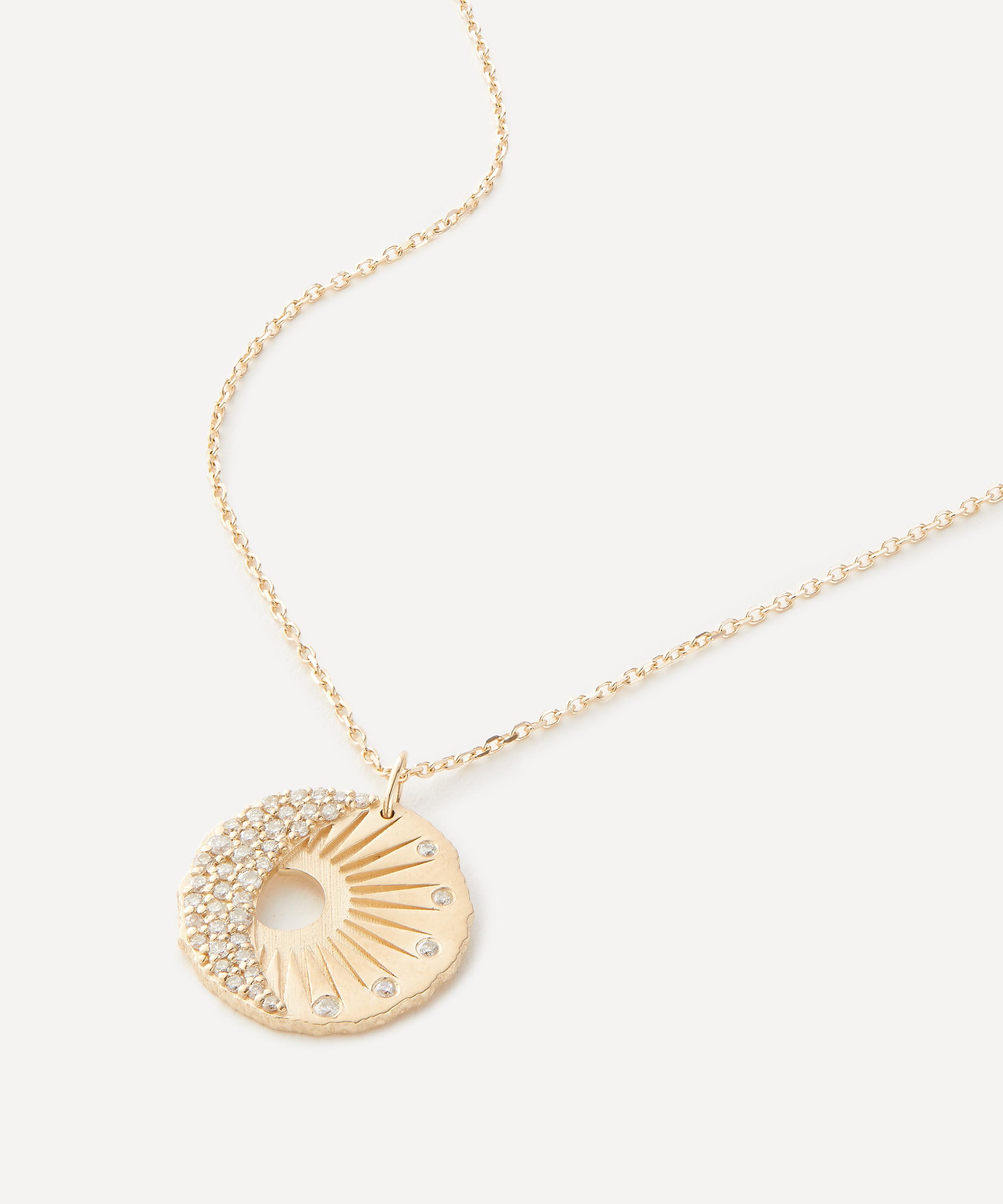 Celine Daoust - 14ct Gold Sun and Moon Medal Pendant Necklace image number 0