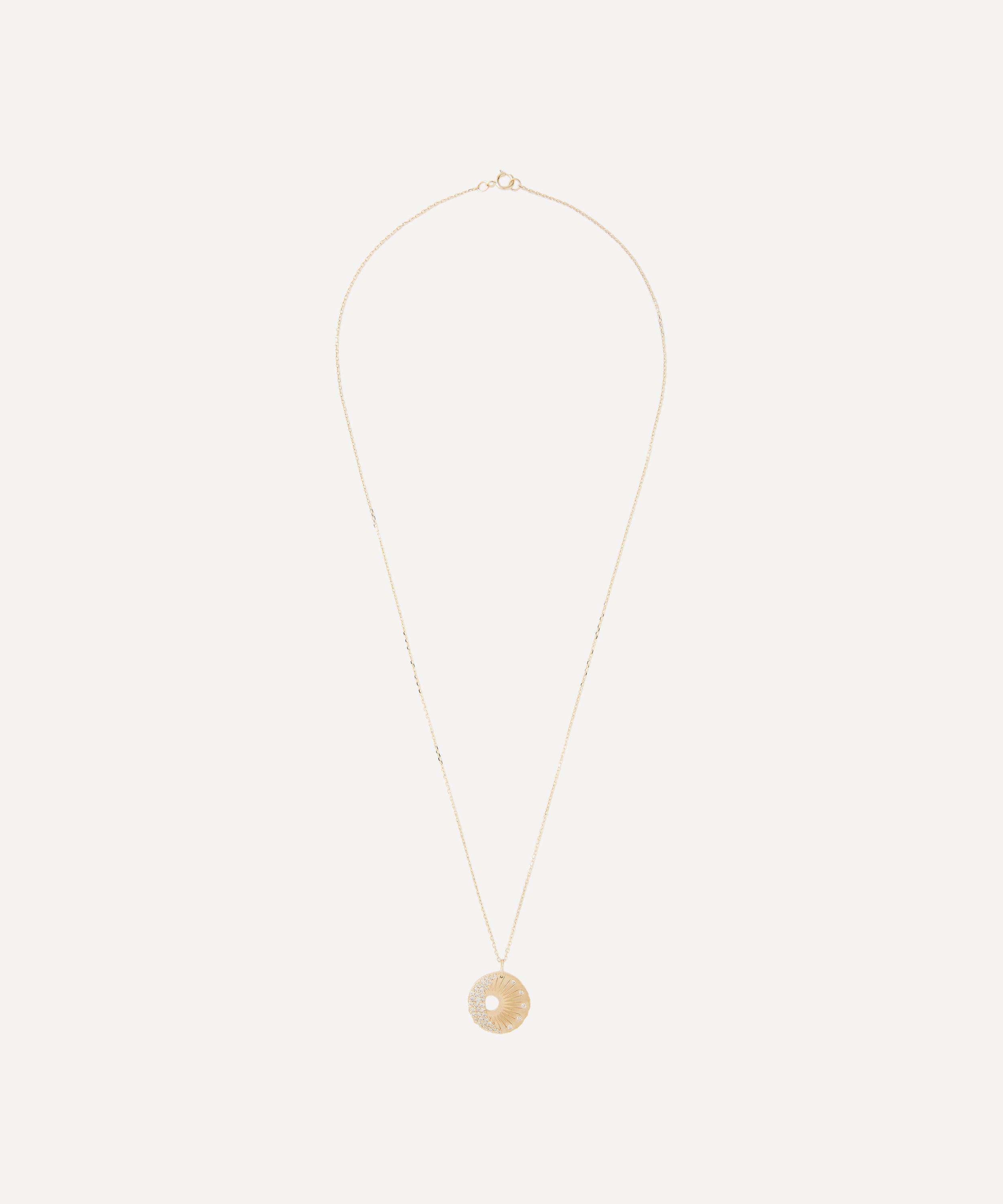 Celine Daoust - 14ct Gold Sun and Moon Medal Pendant Necklace image number 1