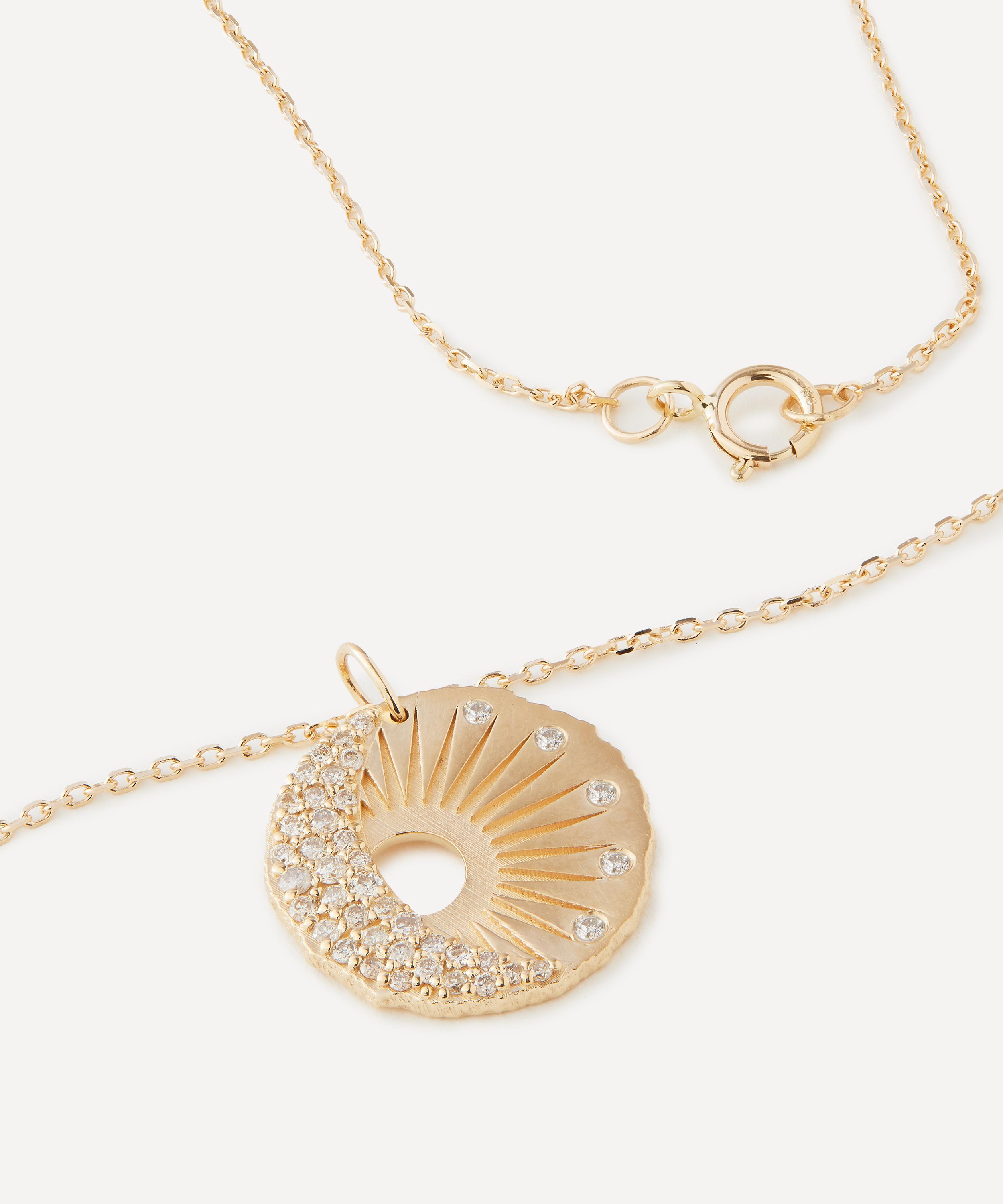 Celine Daoust - 14ct Gold Sun and Moon Medal Pendant Necklace image number 2
