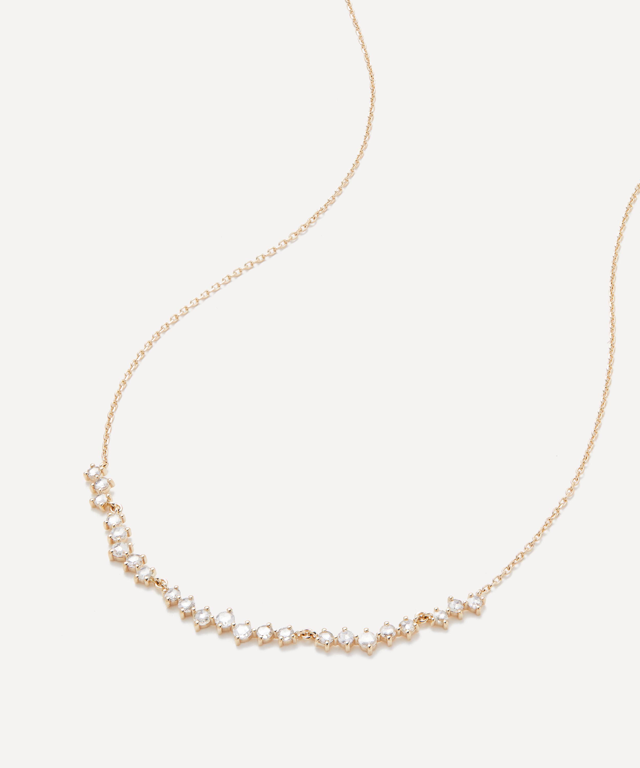 Celine Daoust - 14ct Gold Long Twisted Rose Cut Diamonds Necklace image number 0