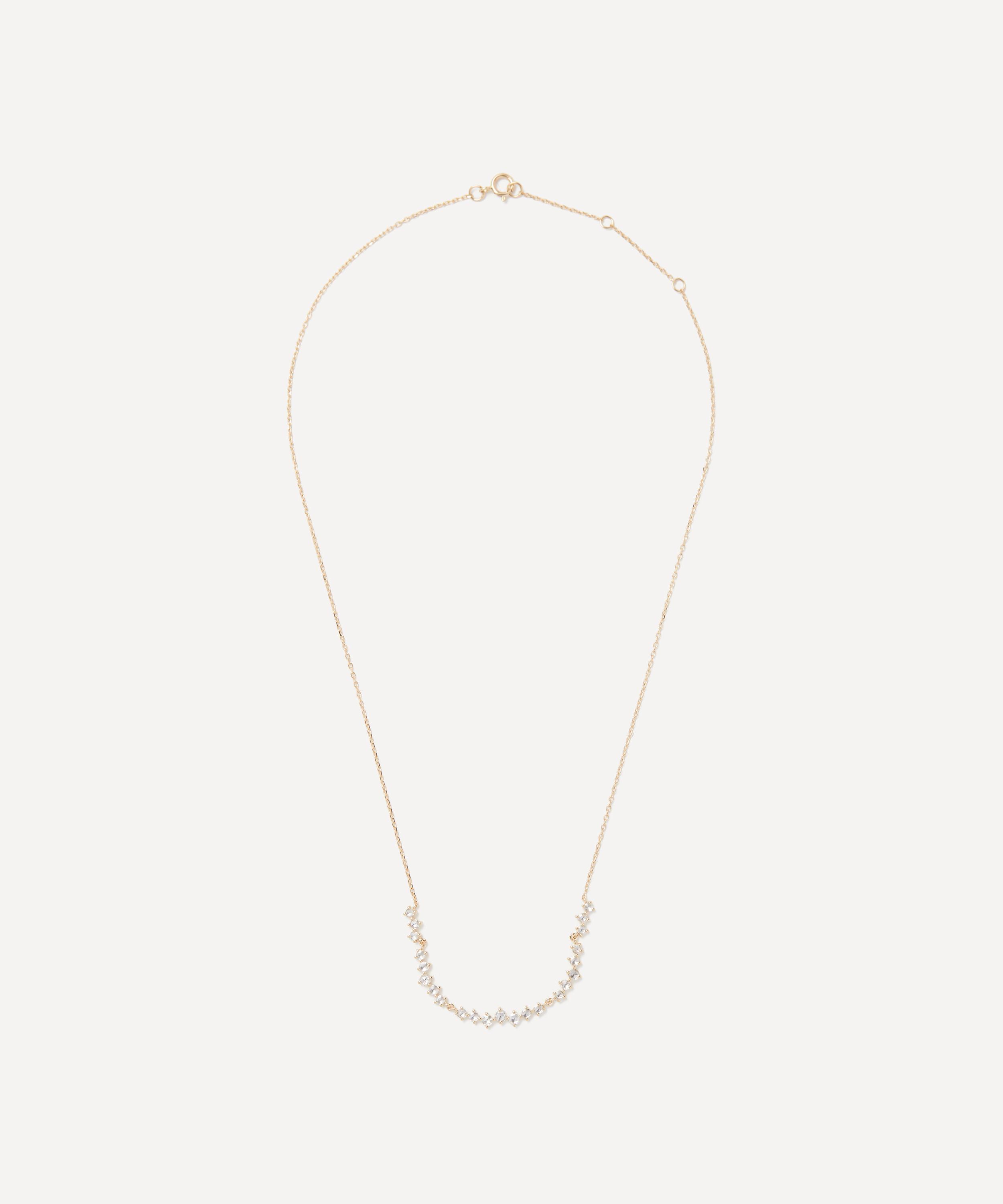 Celine Daoust - 14ct Gold Long Twisted Rose Cut Diamonds Necklace image number 1