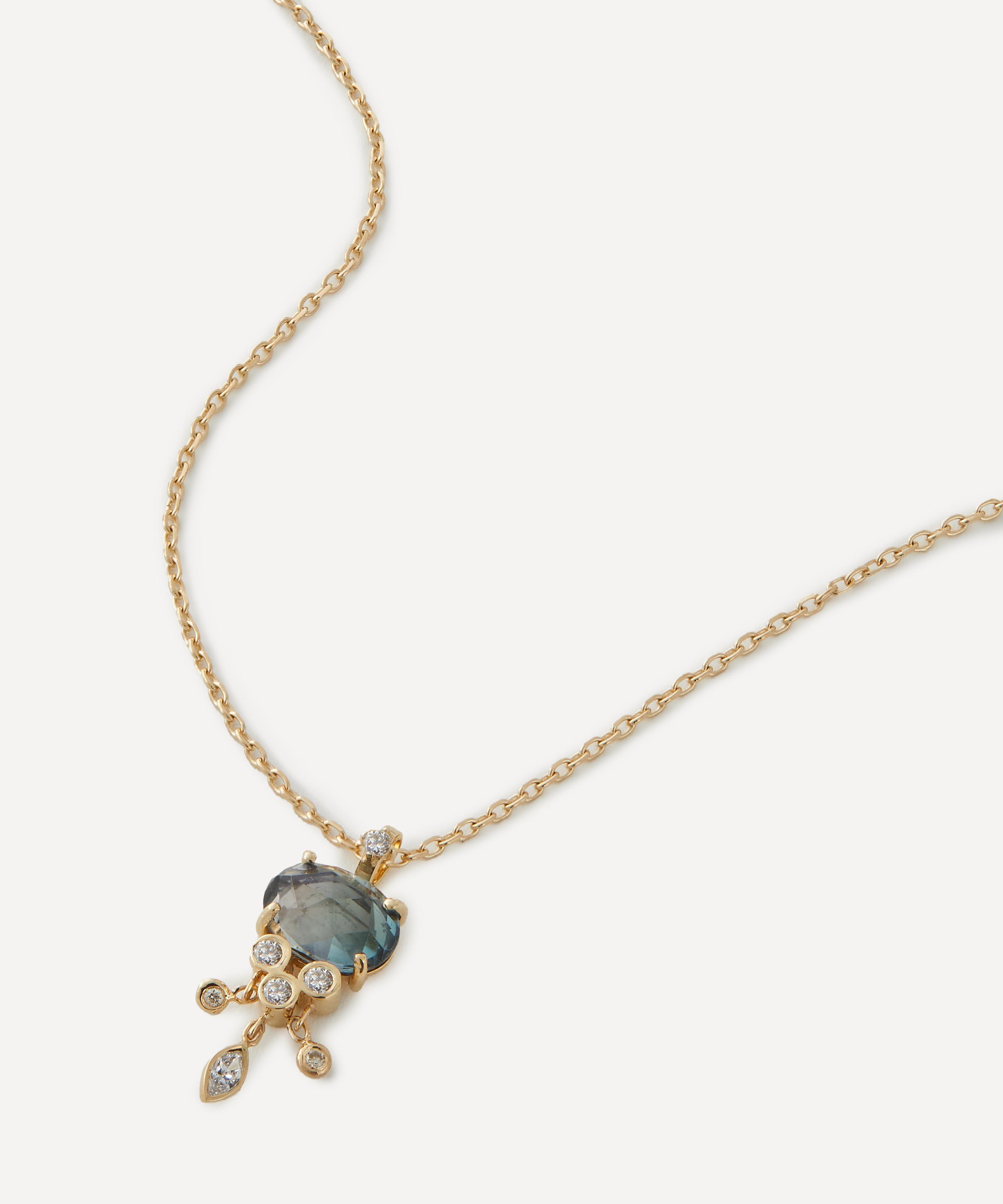Celine Daoust - 14ct Gold Tourmaline and Dangling Diamonds Jellyfish Pendant Necklace image number 0