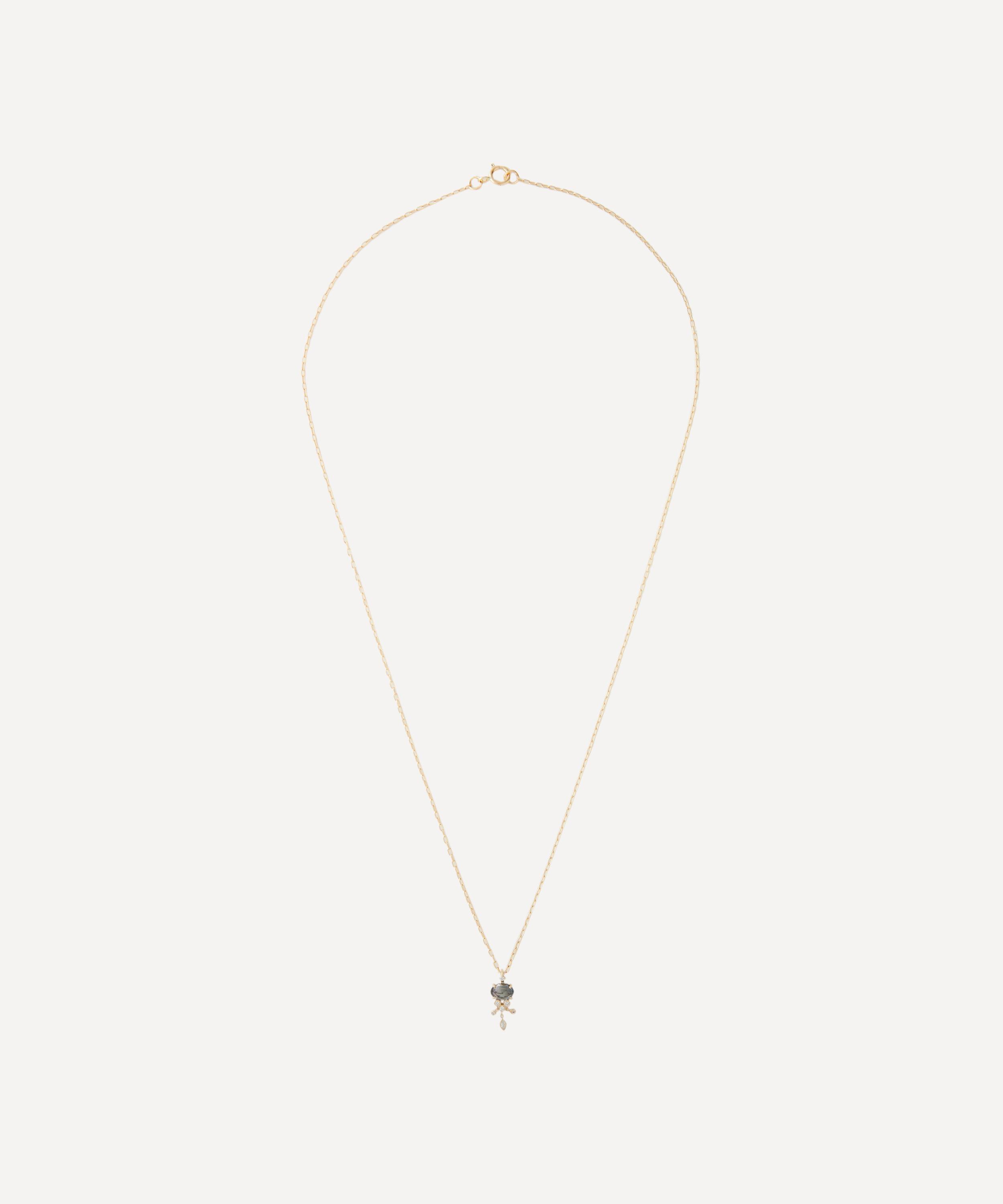 Celine Daoust - 14ct Gold Tourmaline and Dangling Diamonds Jellyfish Pendant Necklace image number 1