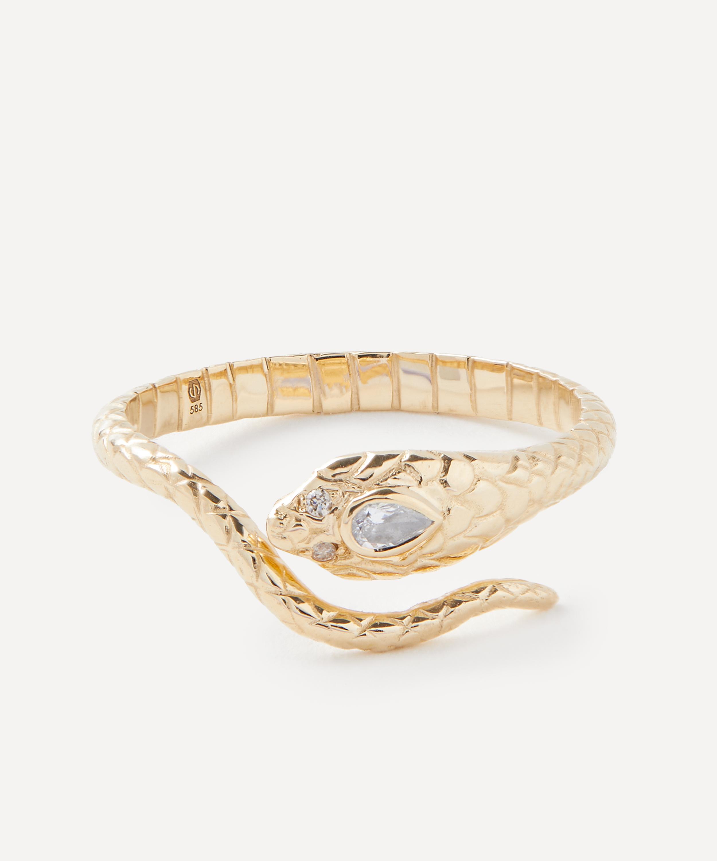 Celine Daoust - 14ct Gold Cobra Diamond Ring image number 0