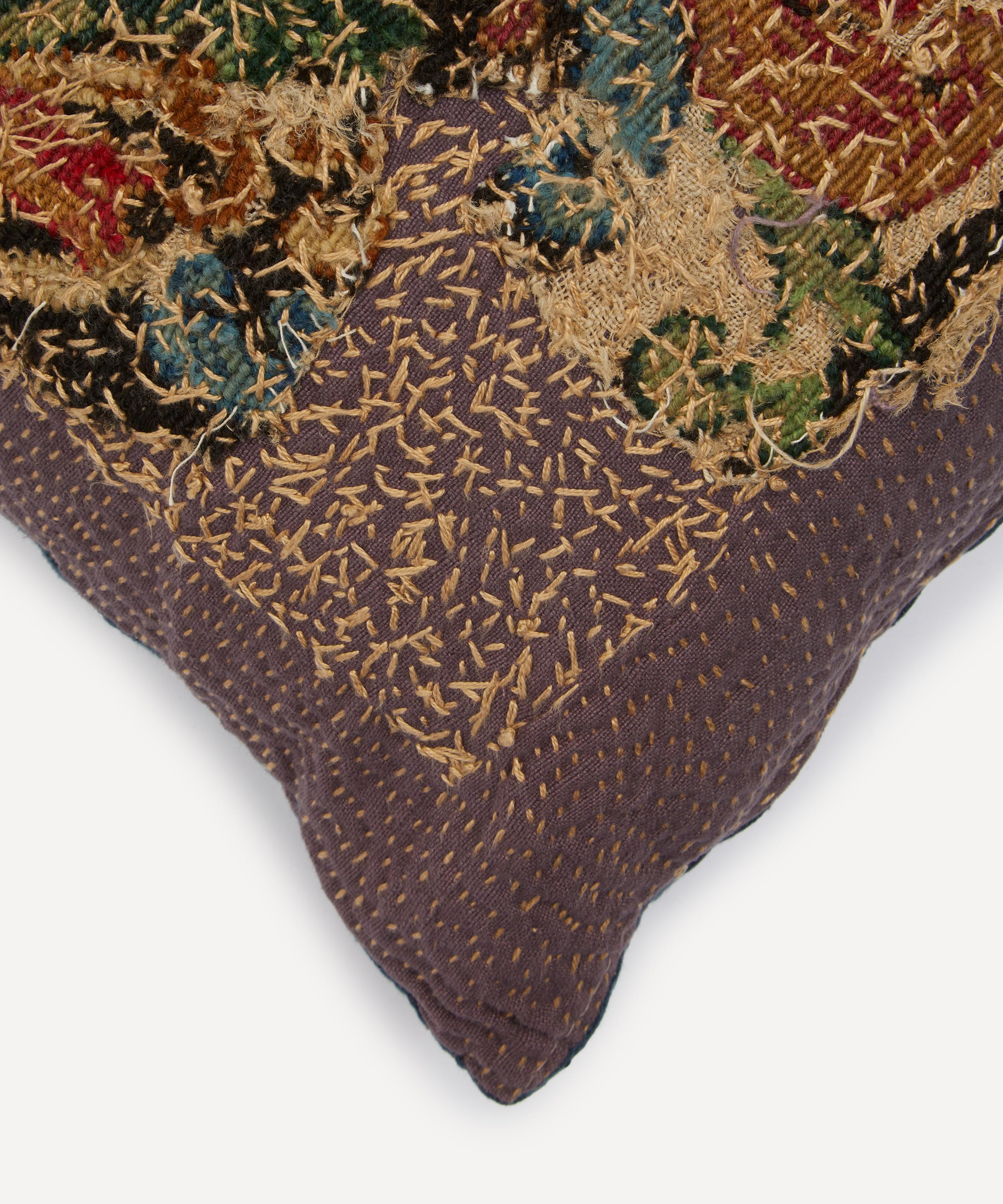 By Walid - Antique Floral Textile Cushion 1269 image number 2