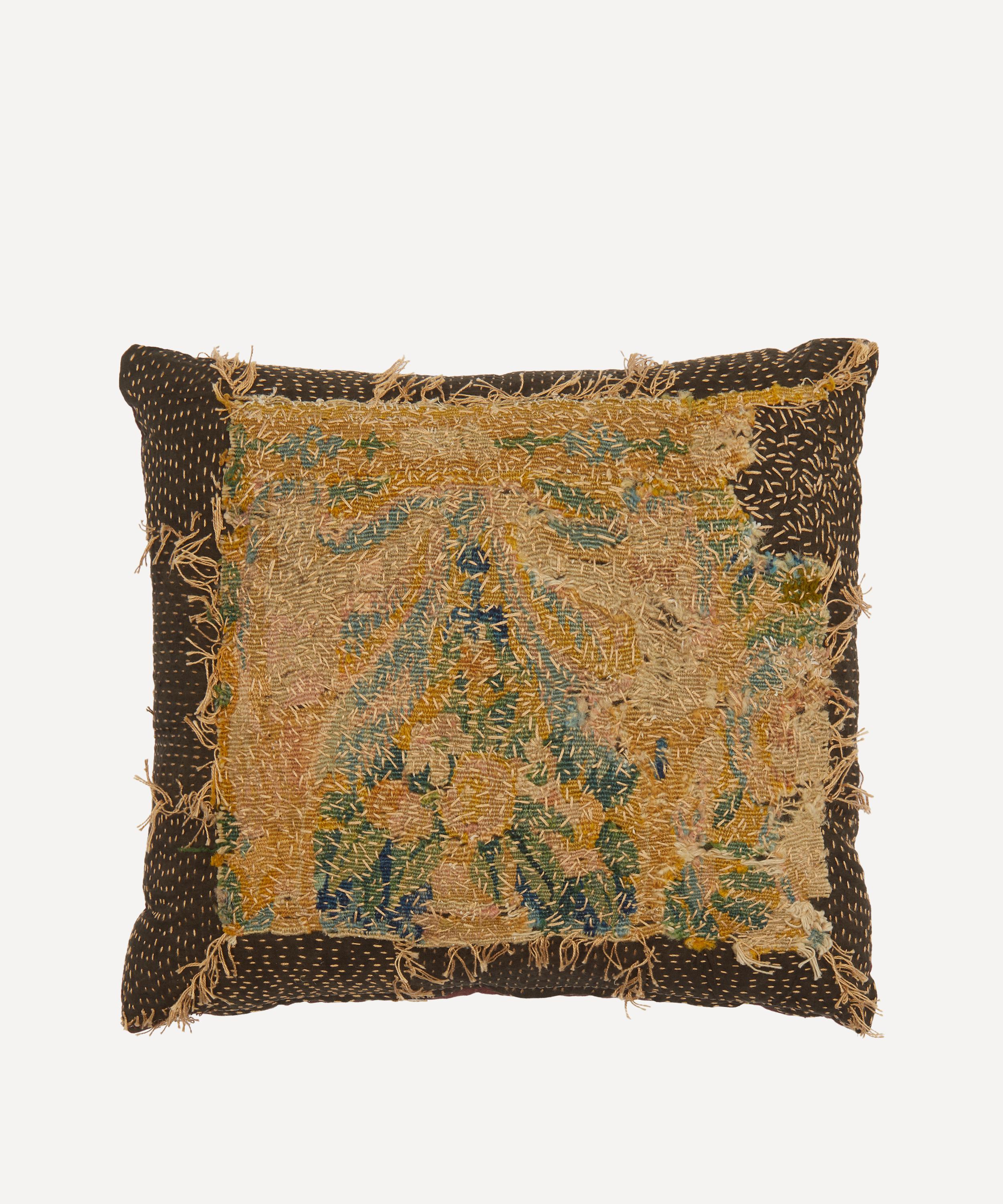 By Walid - Antique Floral Textile Cushion 1272