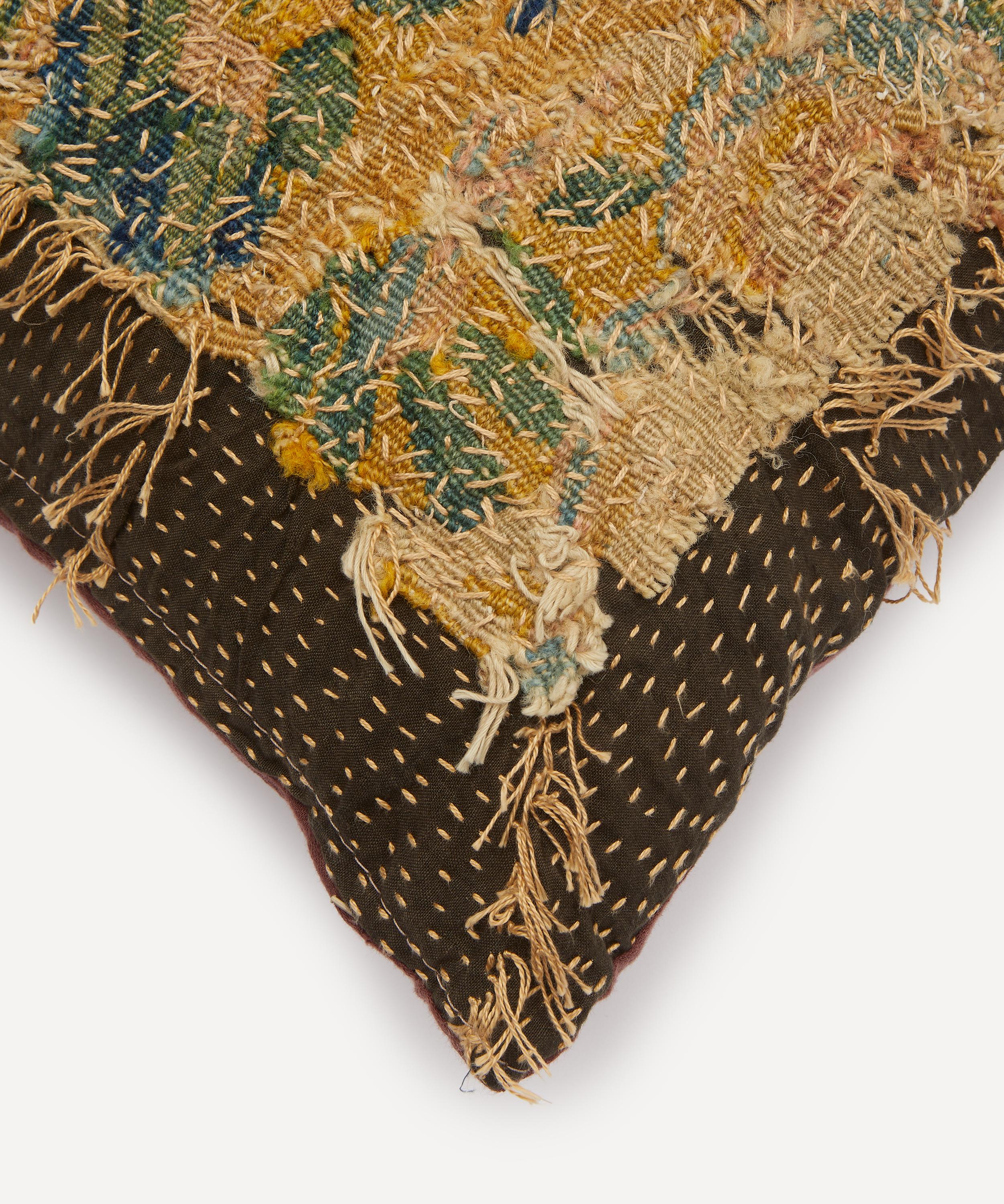 By Walid - Antique Floral Textile Cushion 1272 image number 2