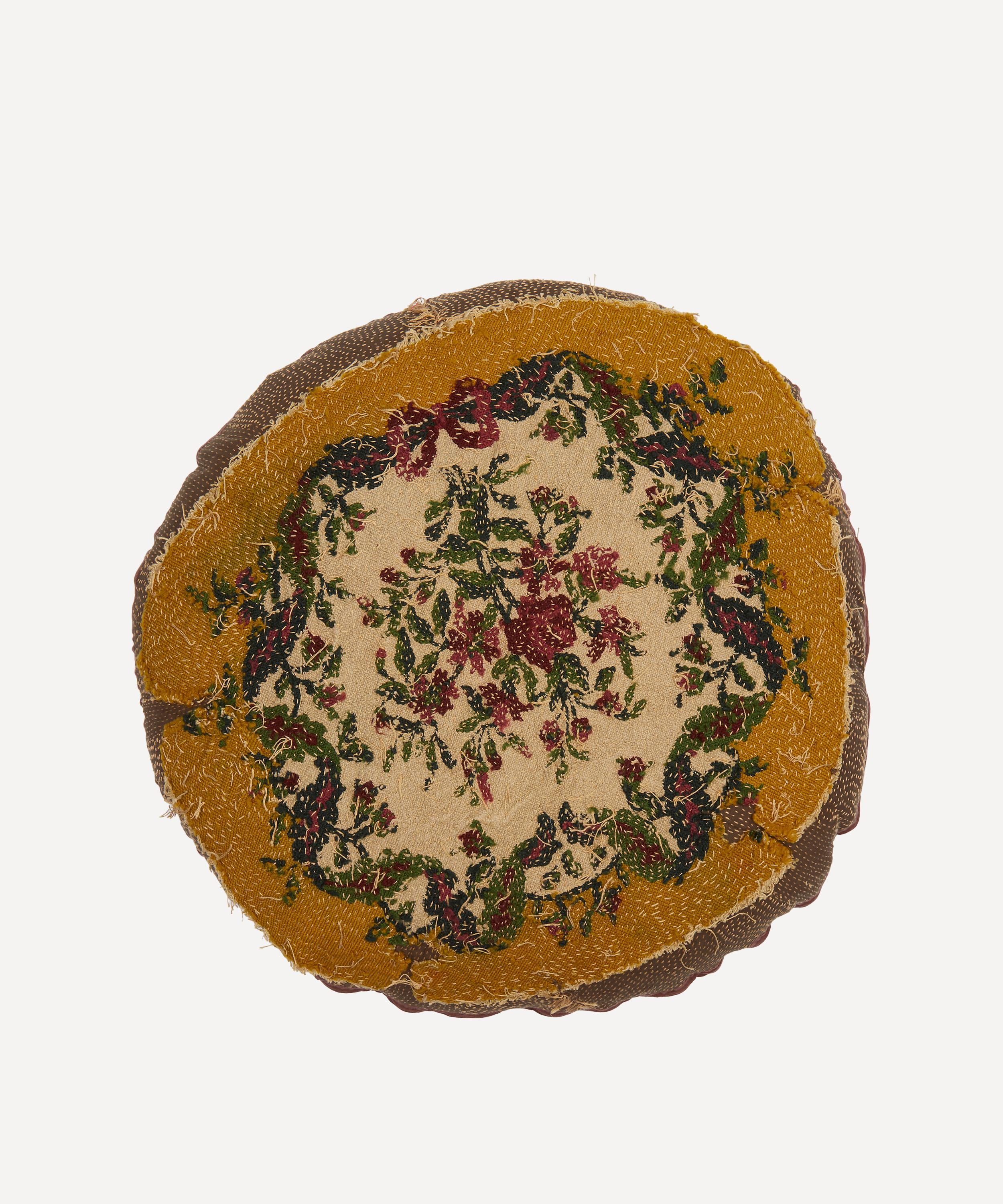 By Walid - Antique Floral Textile Cushion 1297