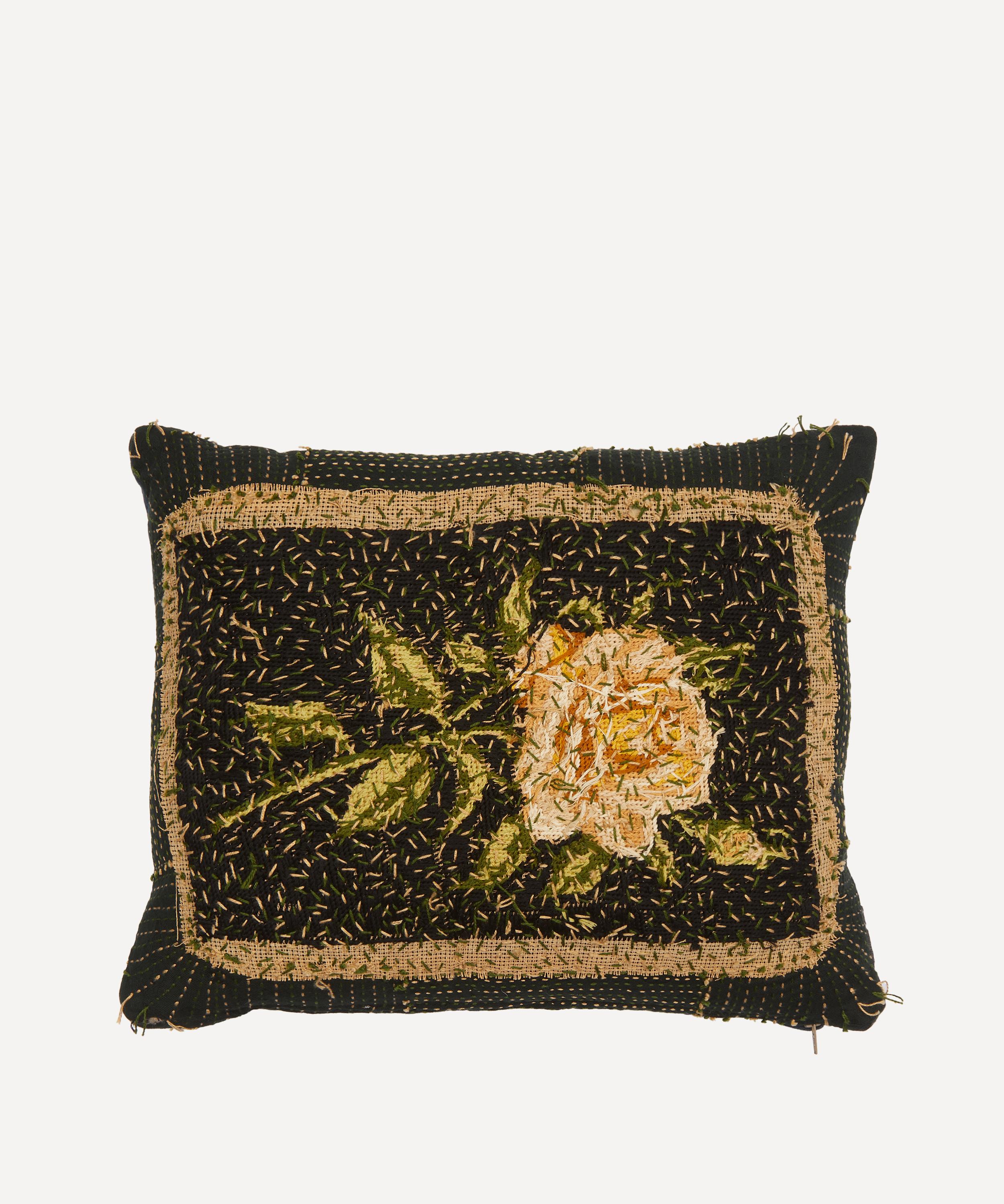 By Walid - Antique Floral Textile Cushion 1311 image number 0