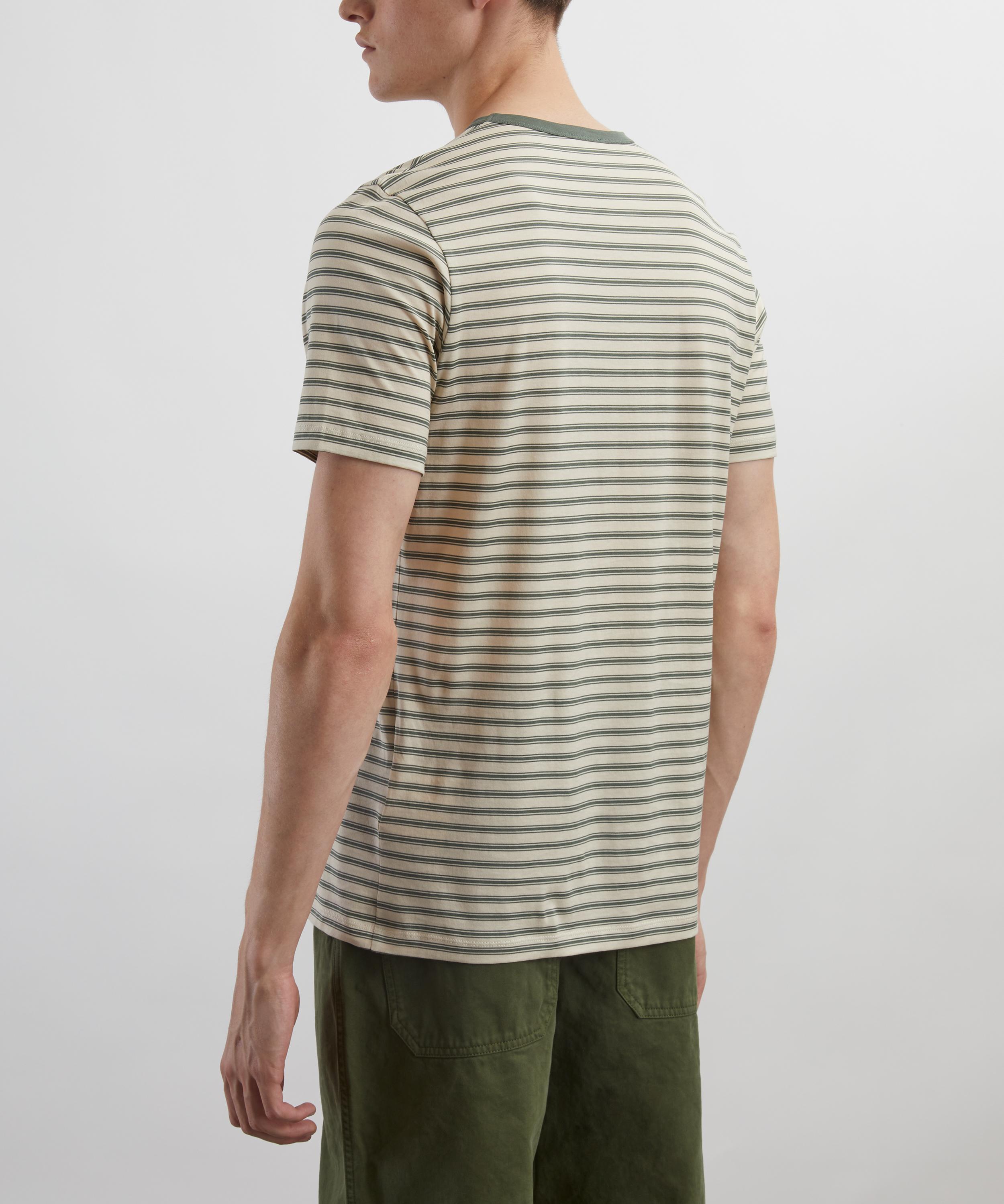 Sunspel - Dusk Green Vintage Stripe T-Shirt image number 3