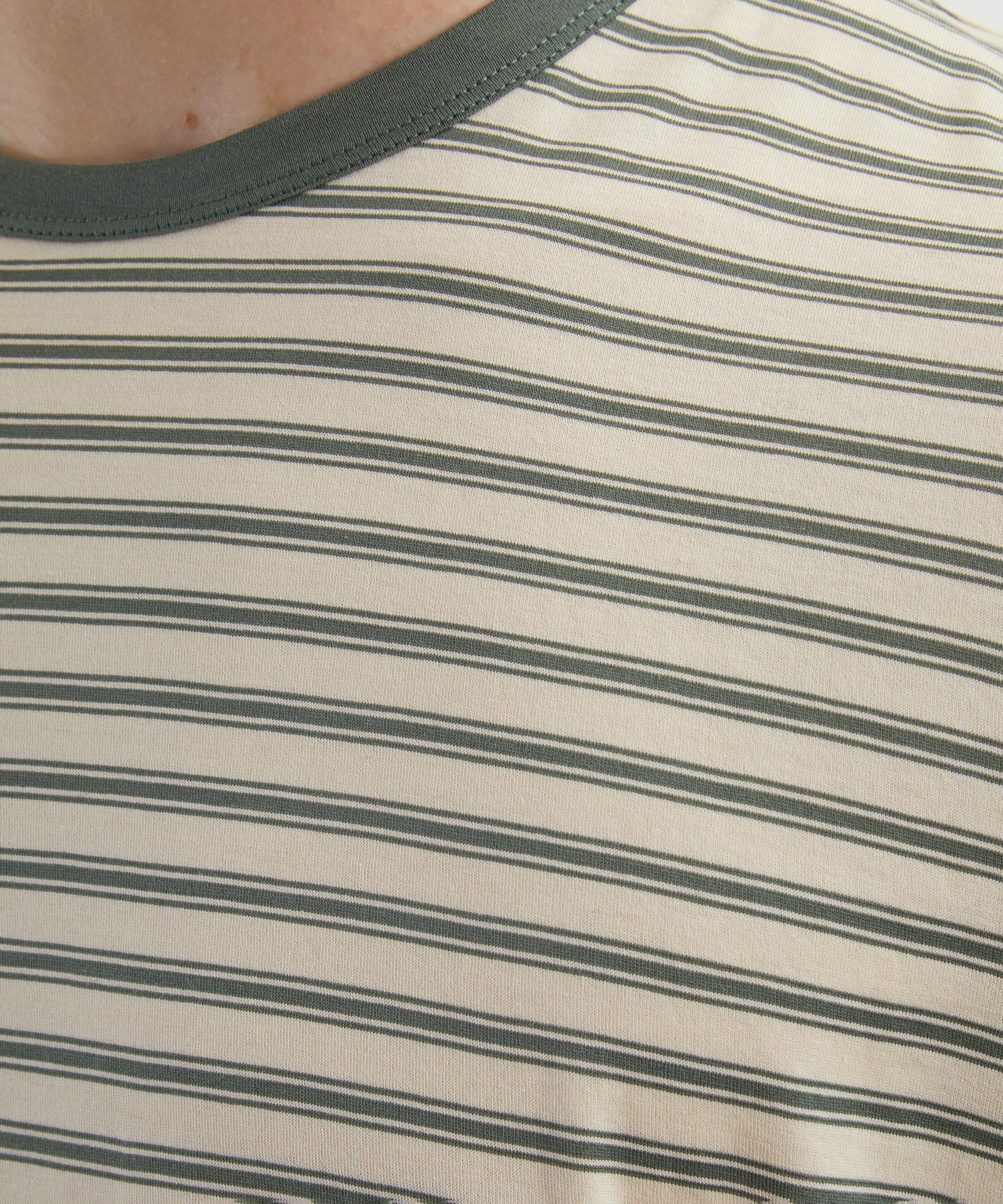 Sunspel - Dusk Green Vintage Stripe T-Shirt image number 4