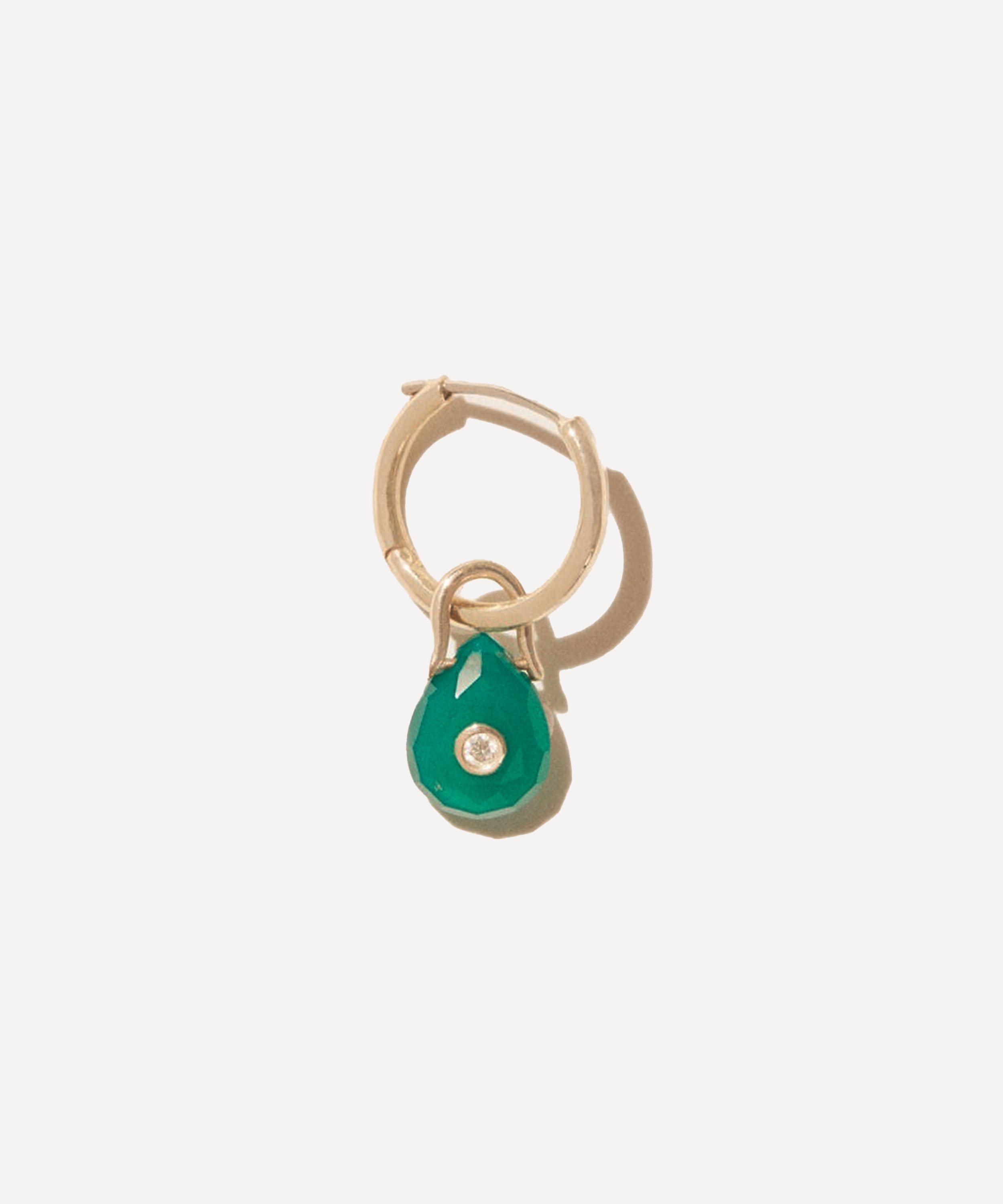 Pascale Monvoisin - 9ct Gold Orso Green Onyx Hoop Earring image number 0