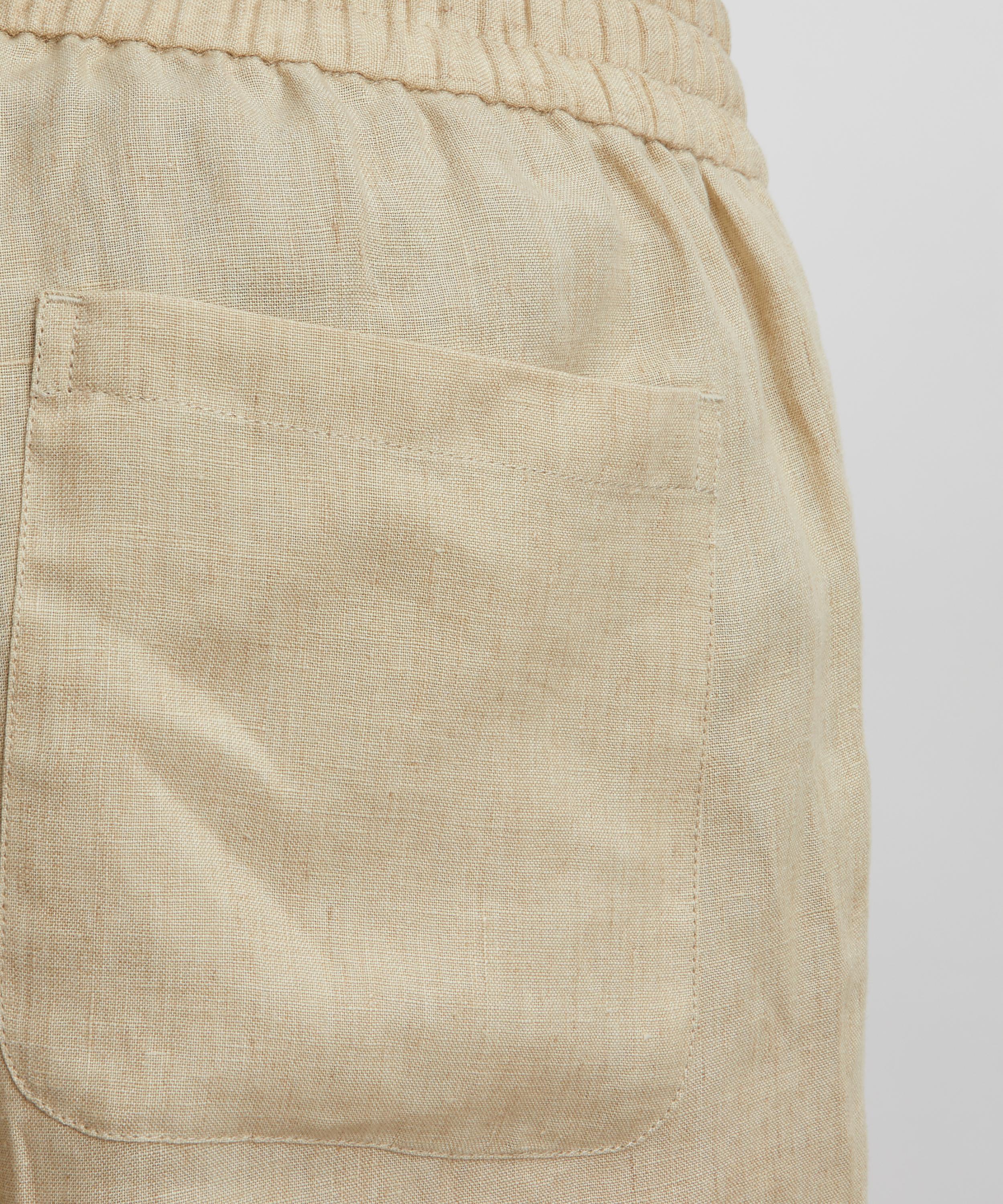 Sunspel - Light Sand Cotton-Linen Drawstring Shorts image number 4