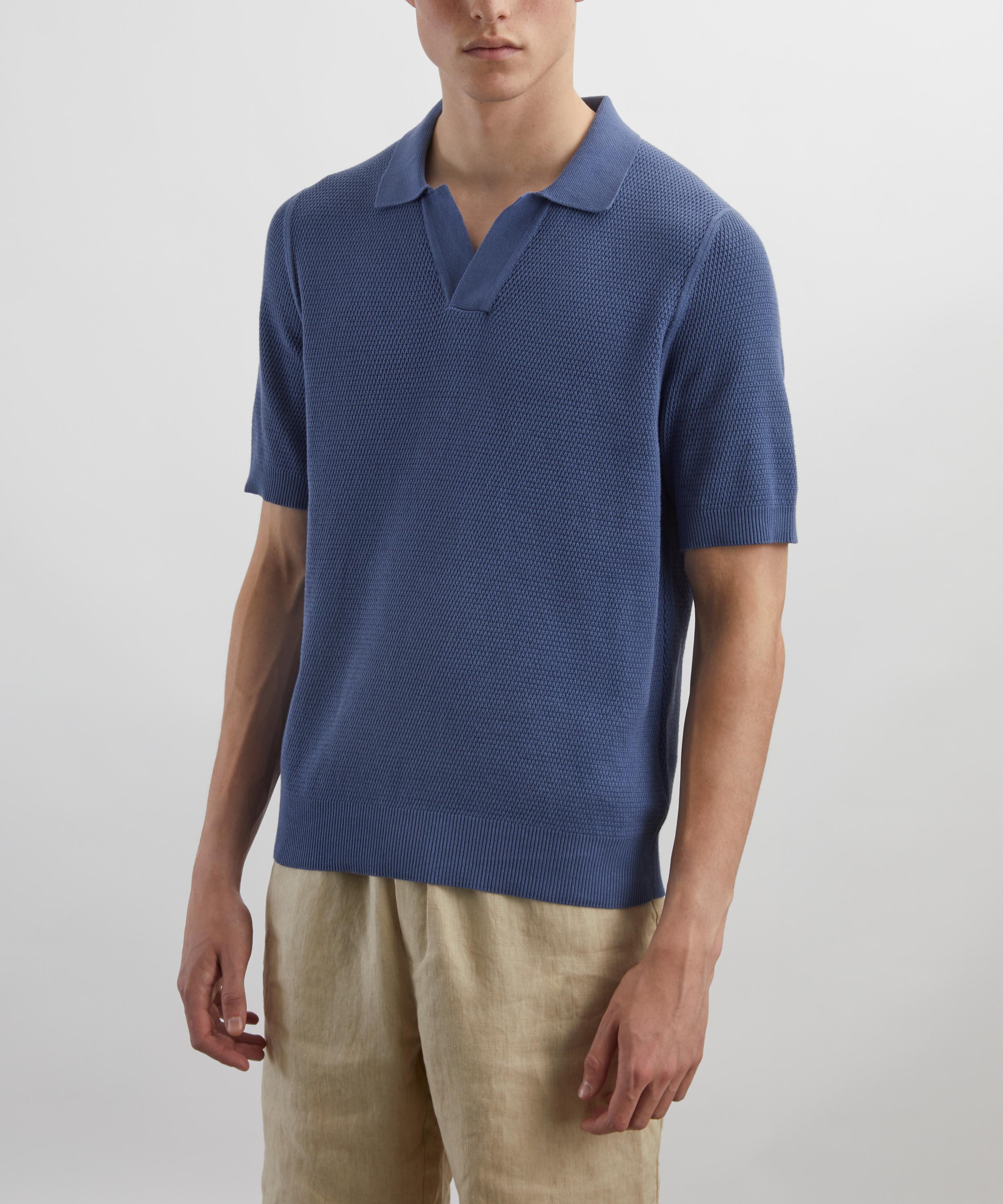 Sunspel - Compact Mesh Knit Polo Shirt image number 2