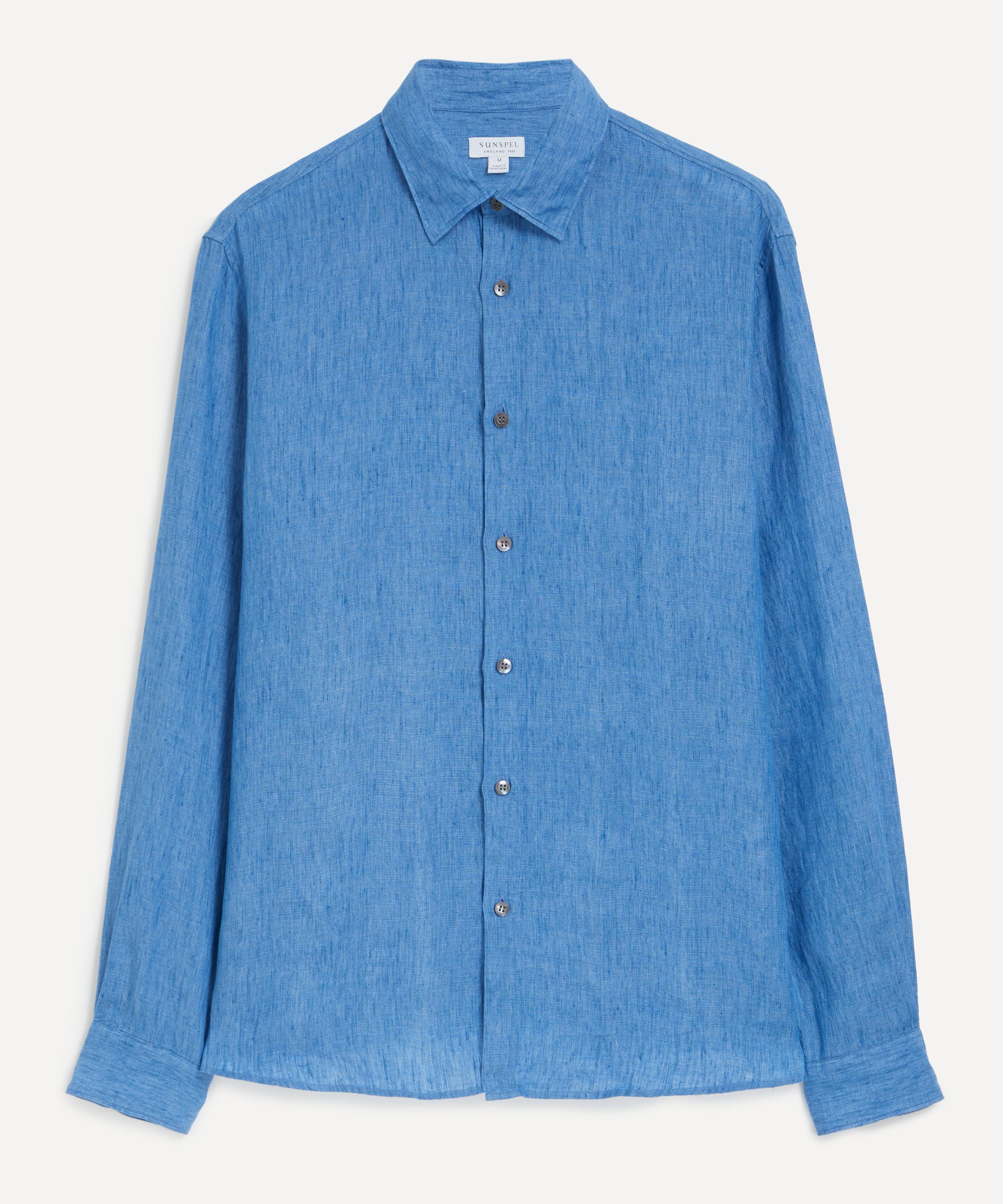 Sunspel - Cool Blue Linen Shirt image number 0