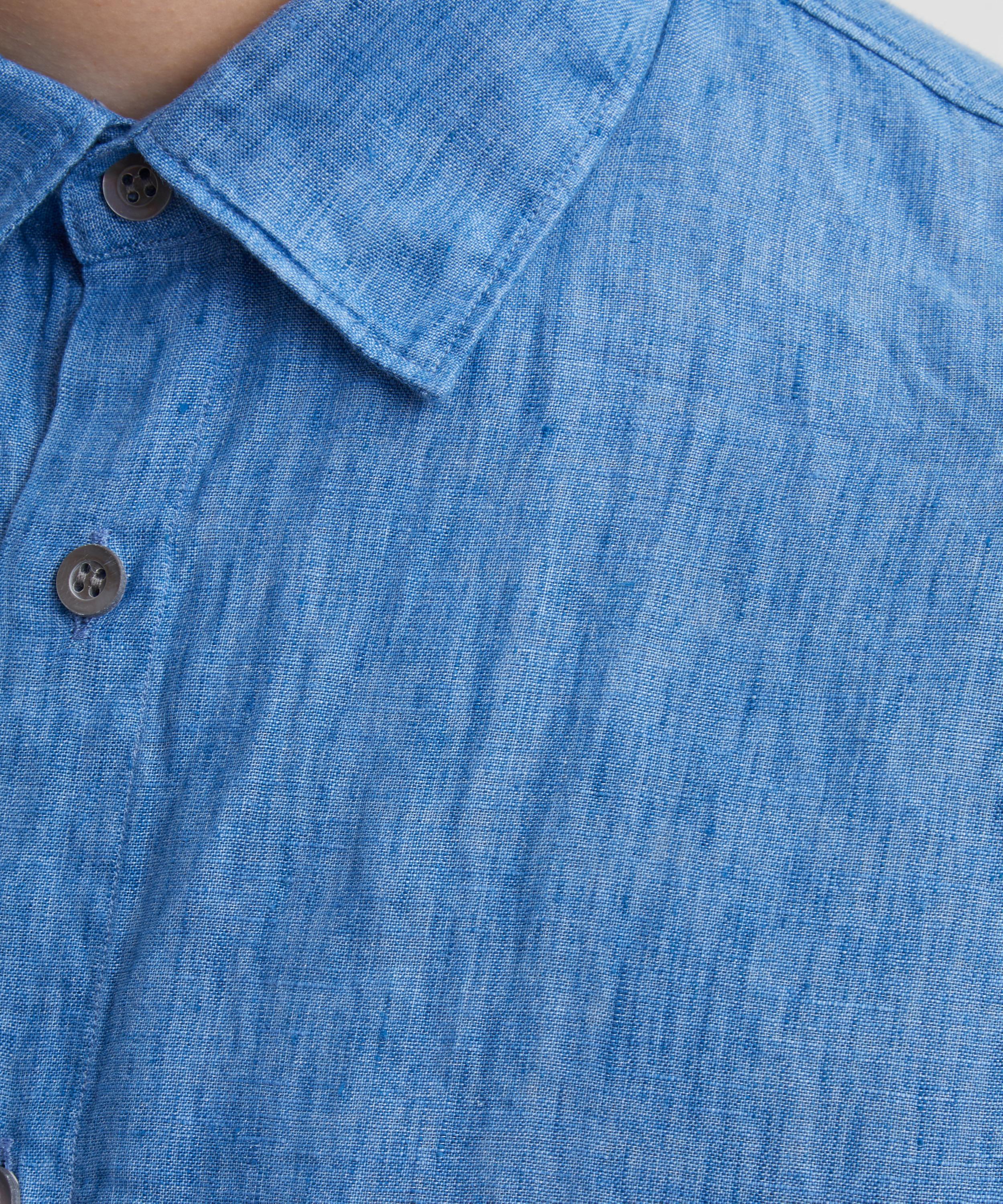 Sunspel - Cool Blue Linen Shirt image number 4
