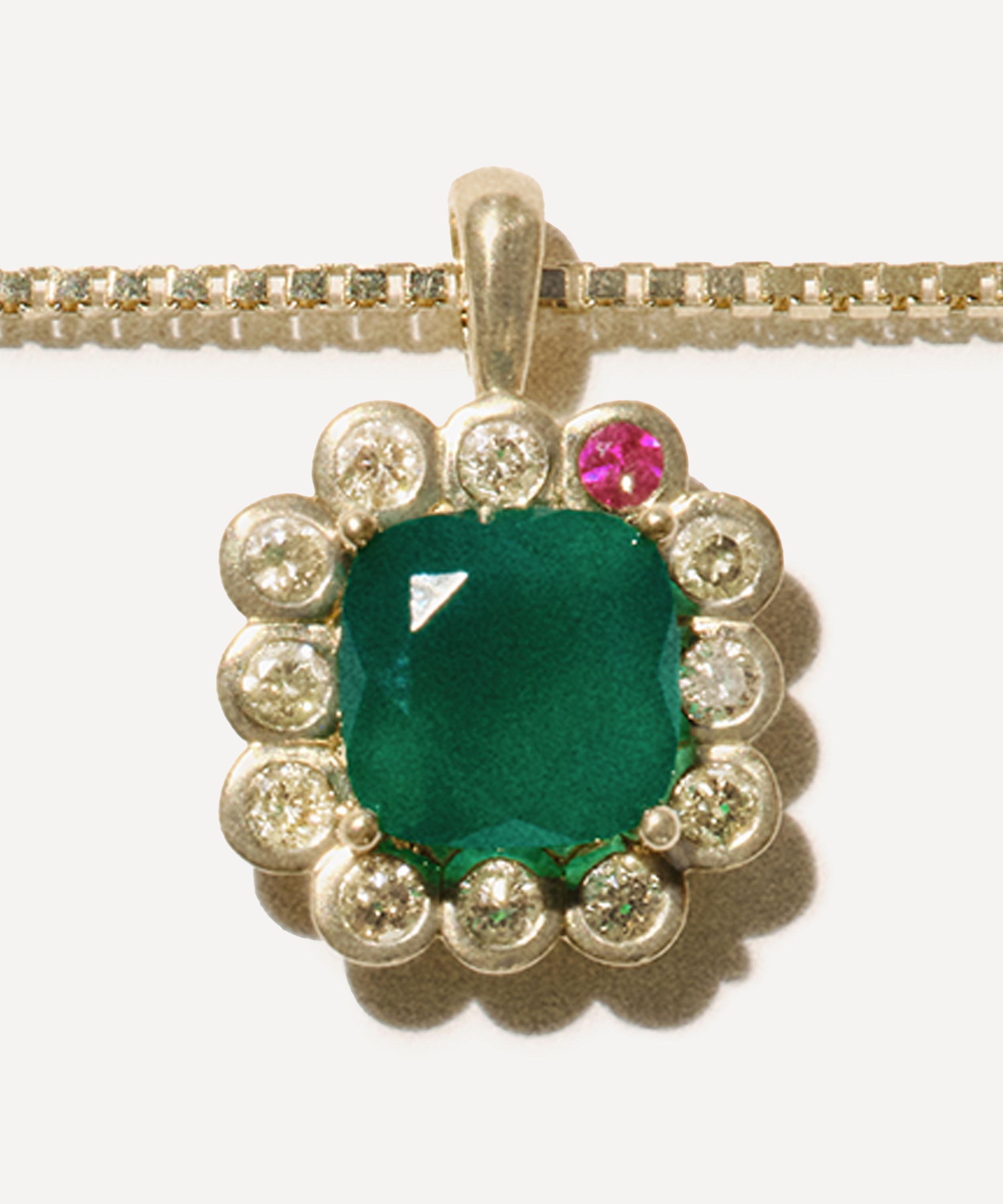 Pascale Monvoisin - 9ct Gold Robin Green Chalcedony Necklace