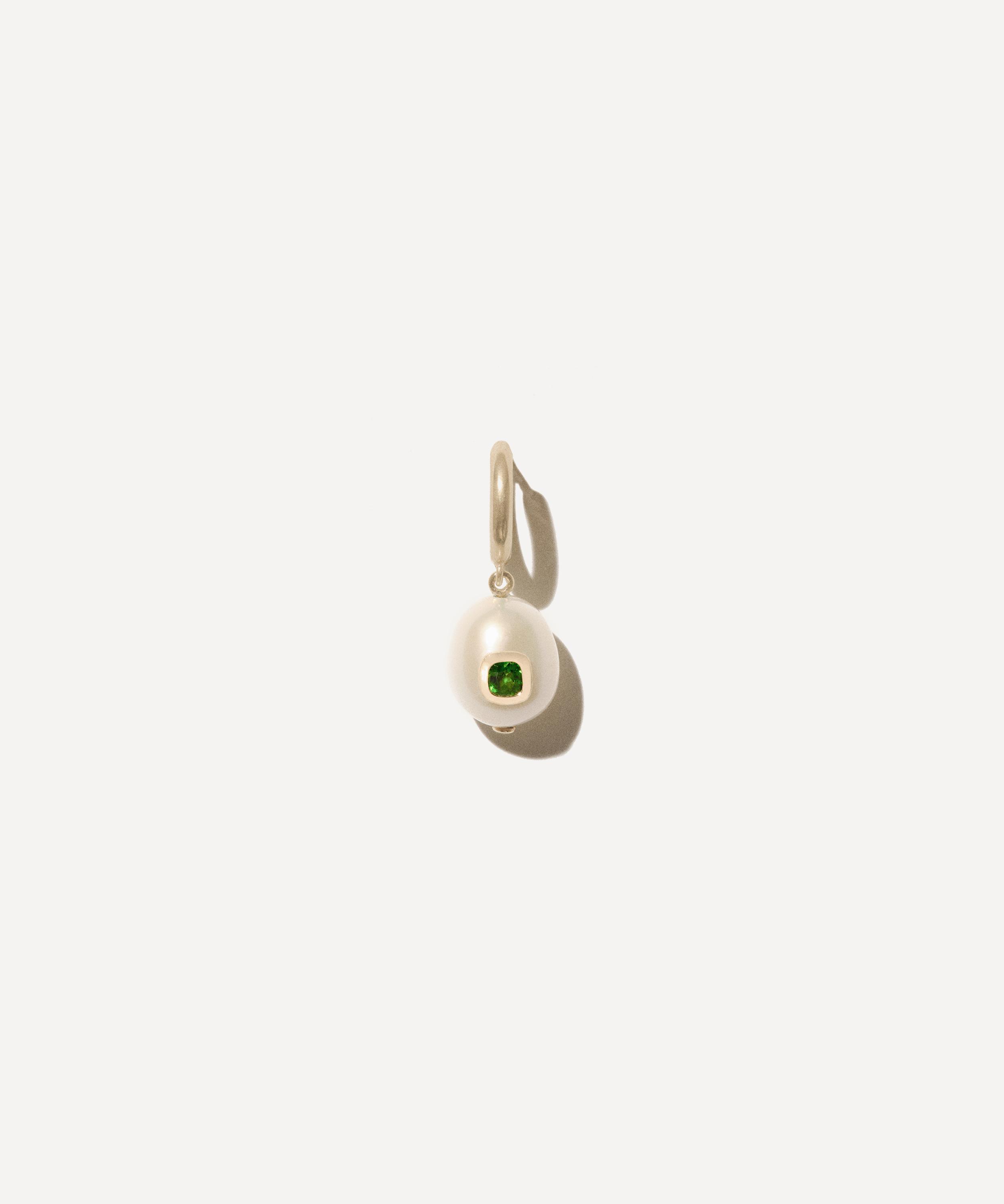 Pascale Monvoisin - 9ct Gold Eddie Diopside Drop Hoop Earring