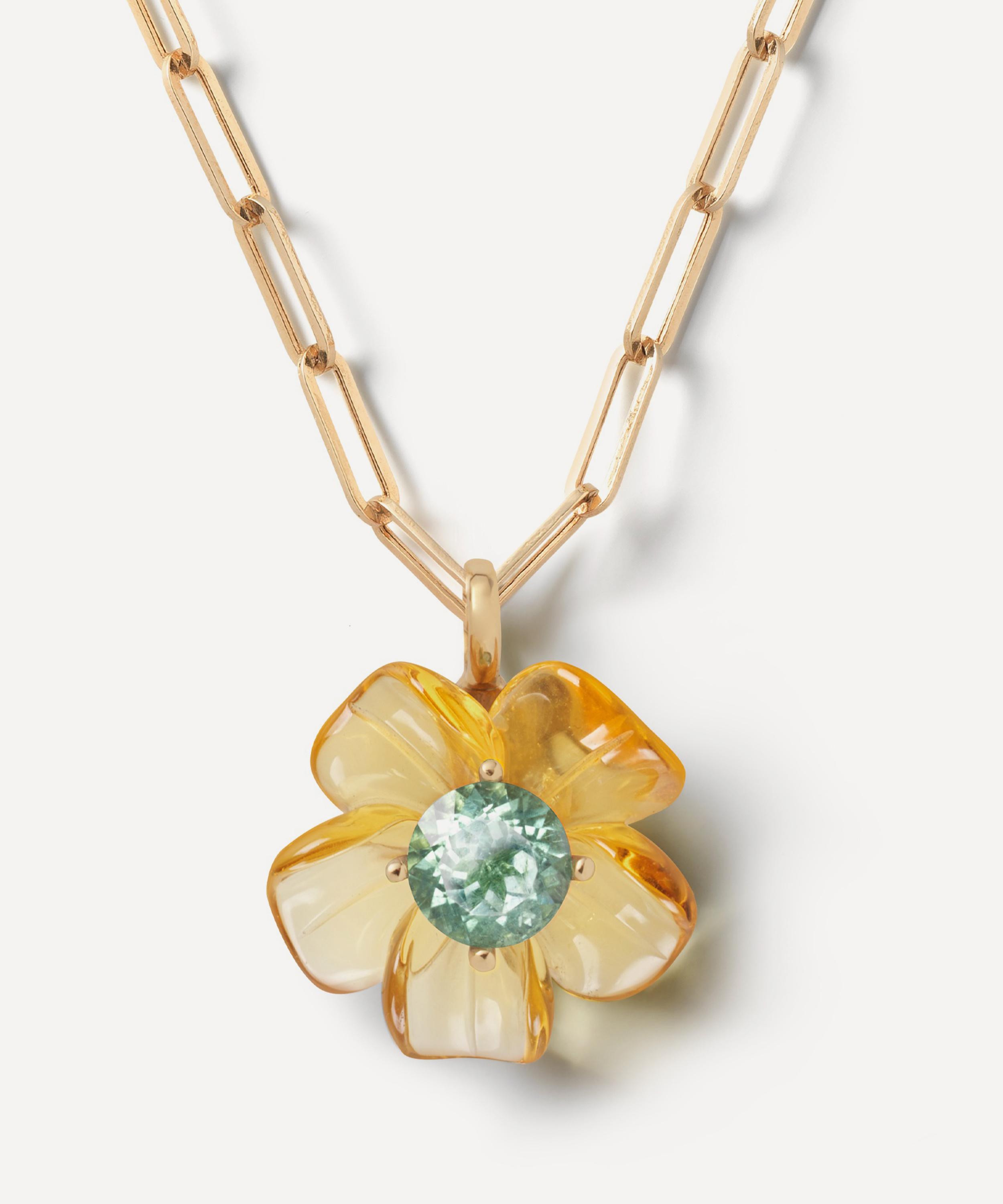 Sophie Joanne - 14ct Gold Big Island Flower Pendant image number 0