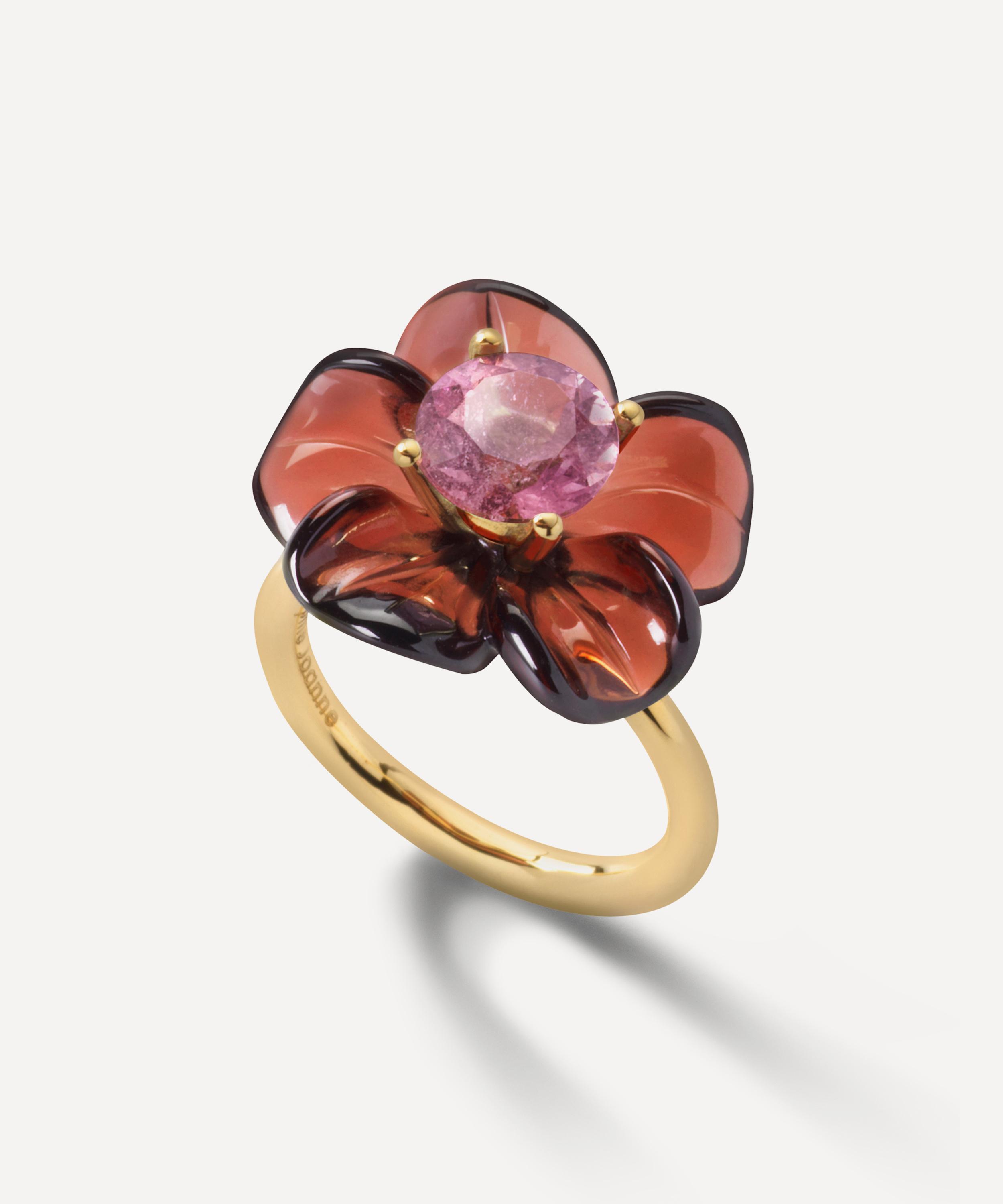 Sophie Joanne - 14ct Gold Big Island Flower Ring image number 2