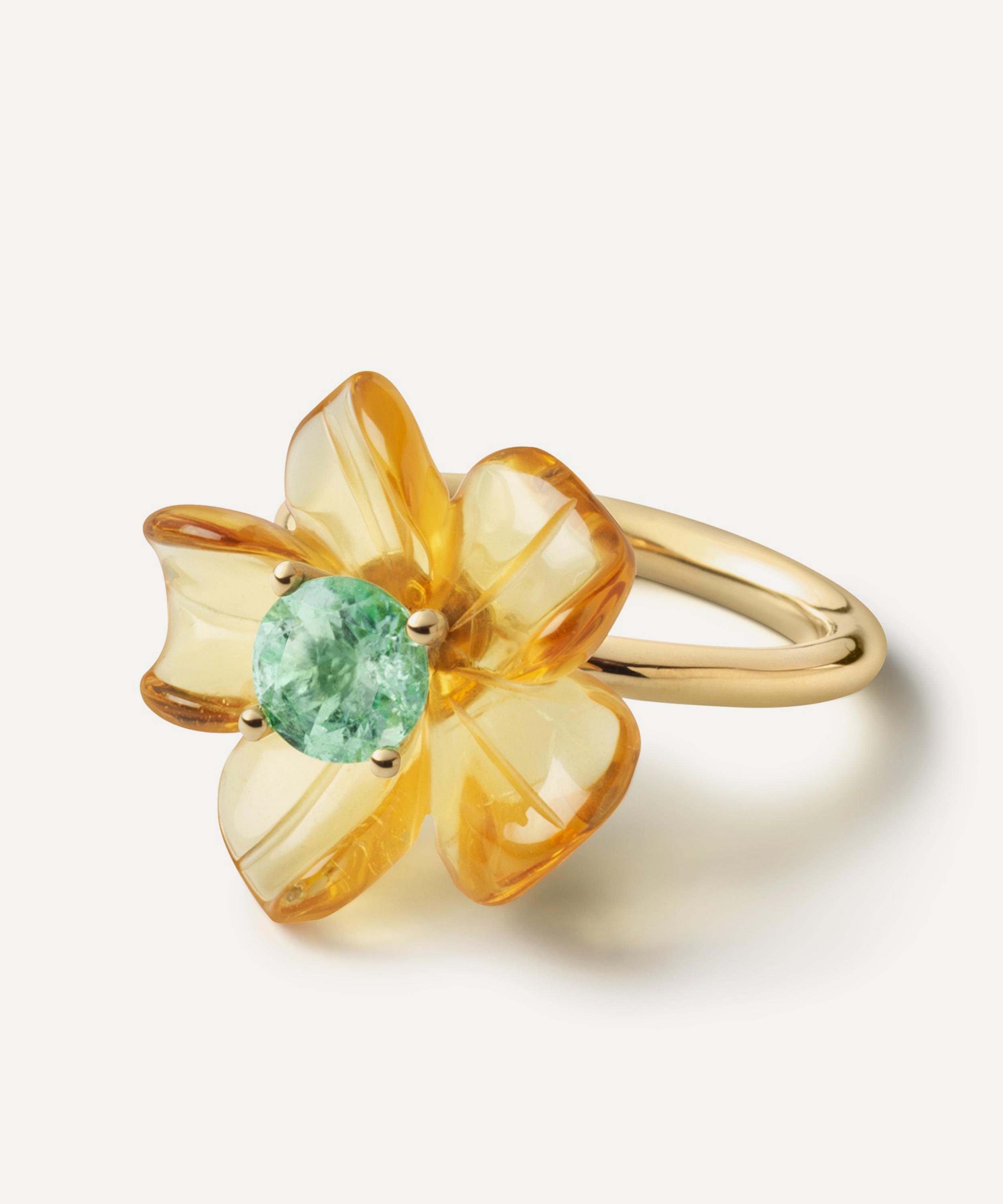 Sophie Joanne - 14ct Gold Big Island Flower Ring image number 0