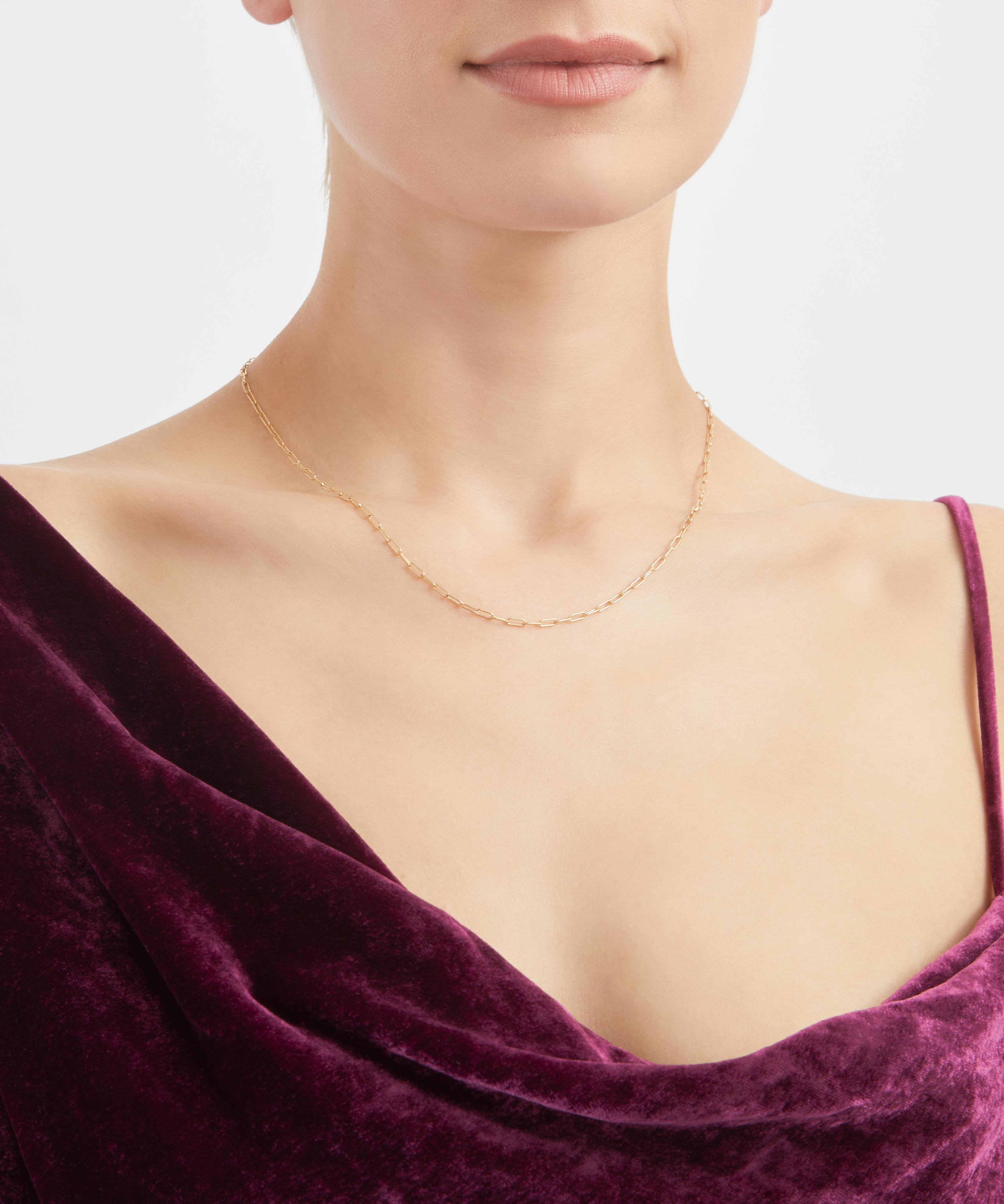 Sophie Joanne - 14ct Gold Flat Link Chain Necklace image number 1
